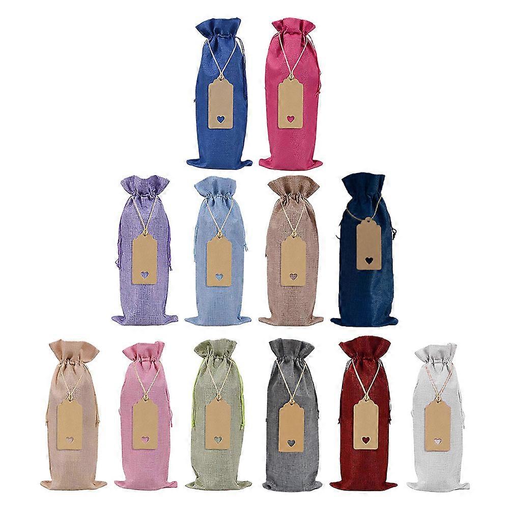 Linen Cover with Drawstring Bag for Storage Using Assorted Color 12 Sets