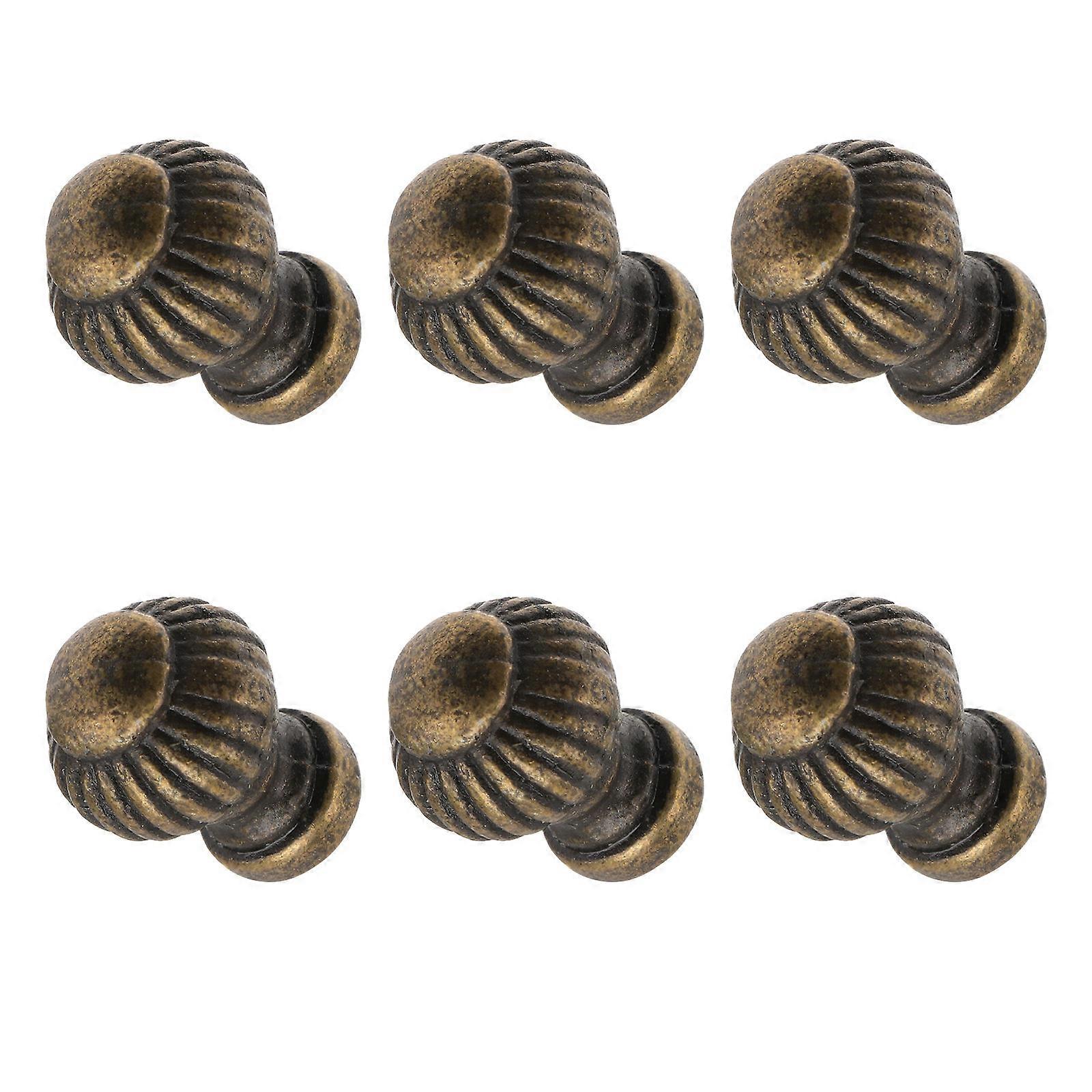 Vintage Metal Handle 6PCS Single Hole Pull Handle For Wardrobe and Drawer Practical Antique Style Home Decoration 1.90X1.40X1.40cm