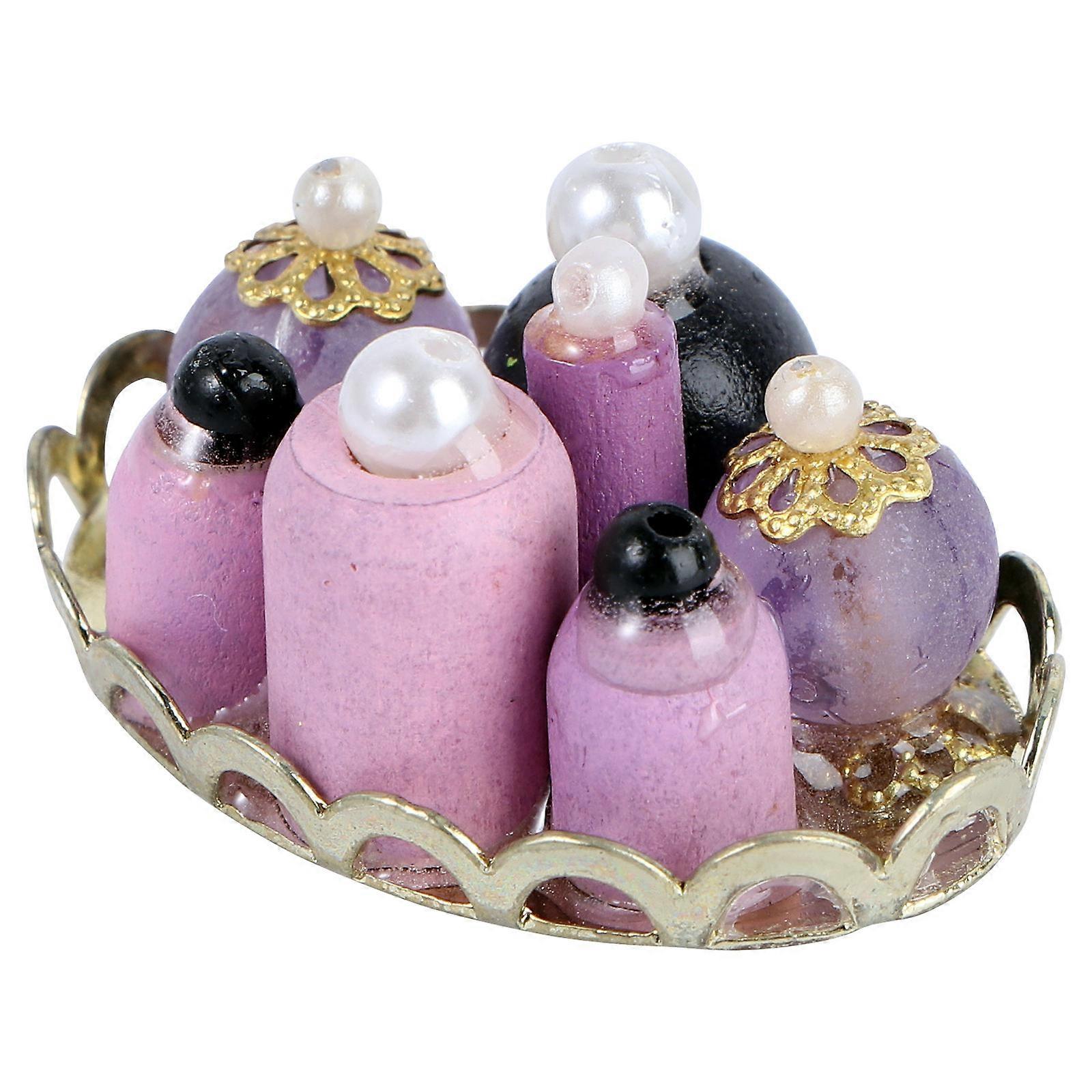 Purple Miniature Perfume Tray for Decoration with High Simulation and Fine Workmanship Plastic 1 Set