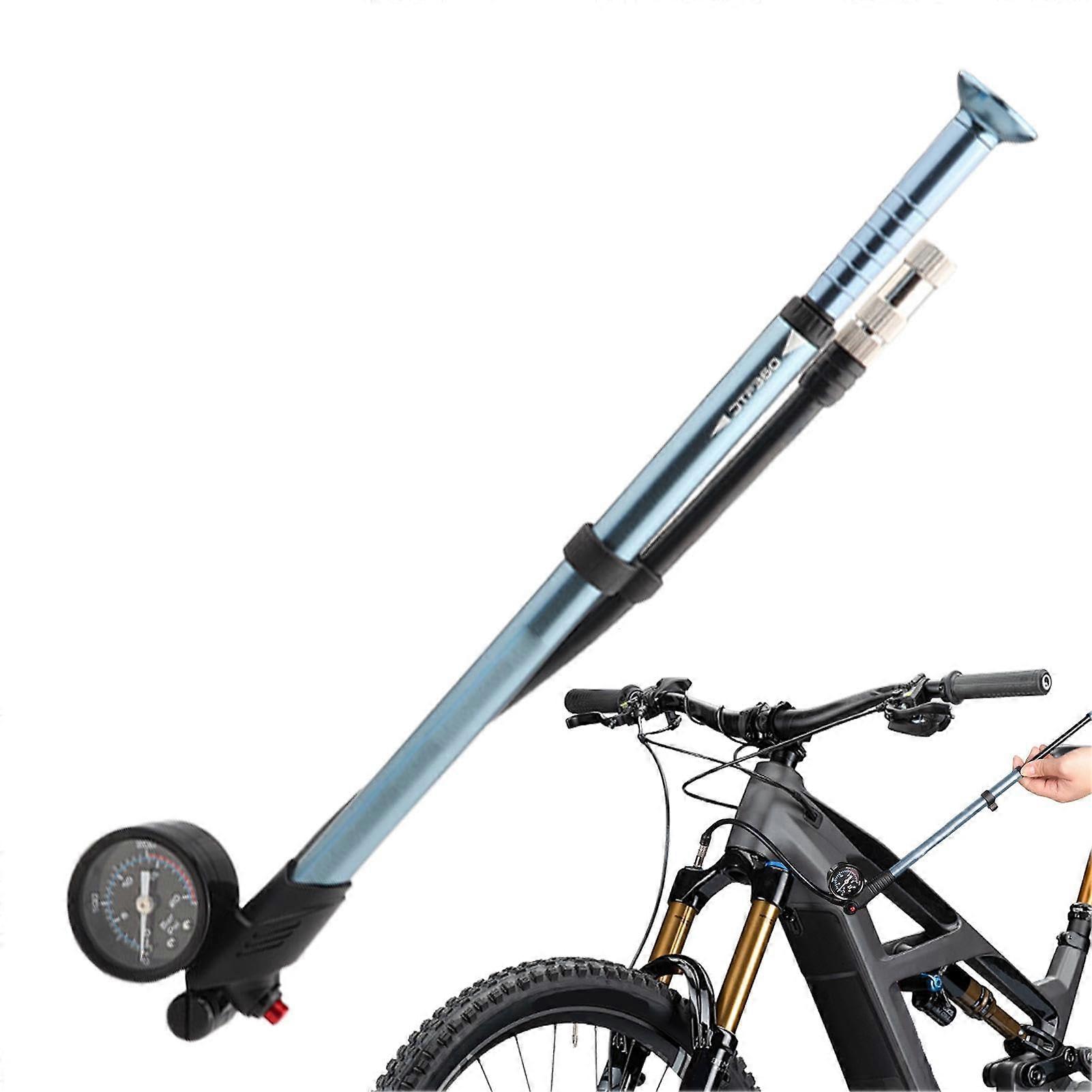 Tyre Pump for Bicycles, Portable Bicycle Inflator with Pressure Gauge, Lightweight Floor Pump for Mountain Bikes Titan1