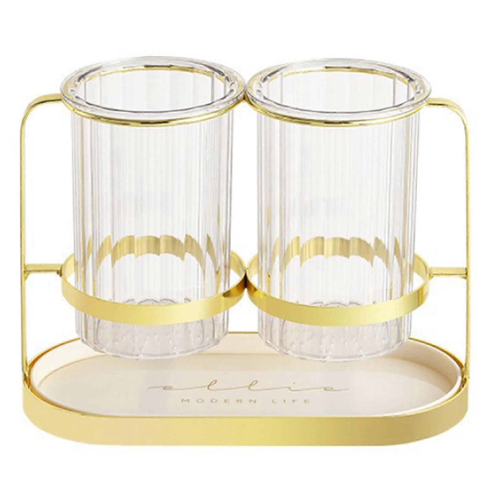 Chopsticks Drying Rack Transparent Kitchen Storage Dual Drainage Removable Tray Double Cylinder Storage White