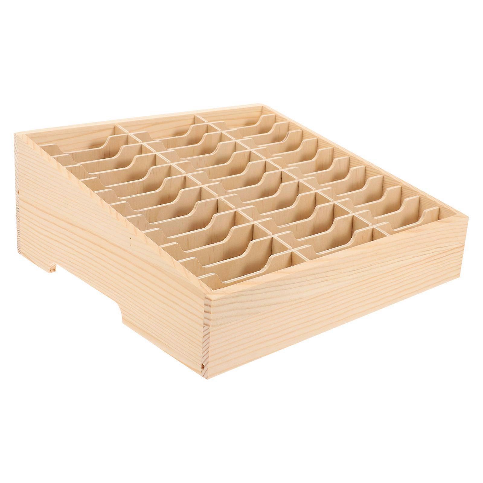 Storage Box For Mobile Phones Desktop Organizer Rectangular Grids Khaki Color Simple Rustic Style 1Pack