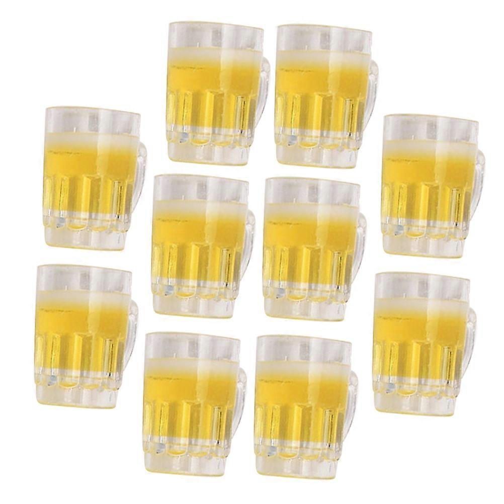 Yellow Resin Mini Beer Cup for Decoration Perfect for Mini House Supply and Scene Adorns 10Pcs