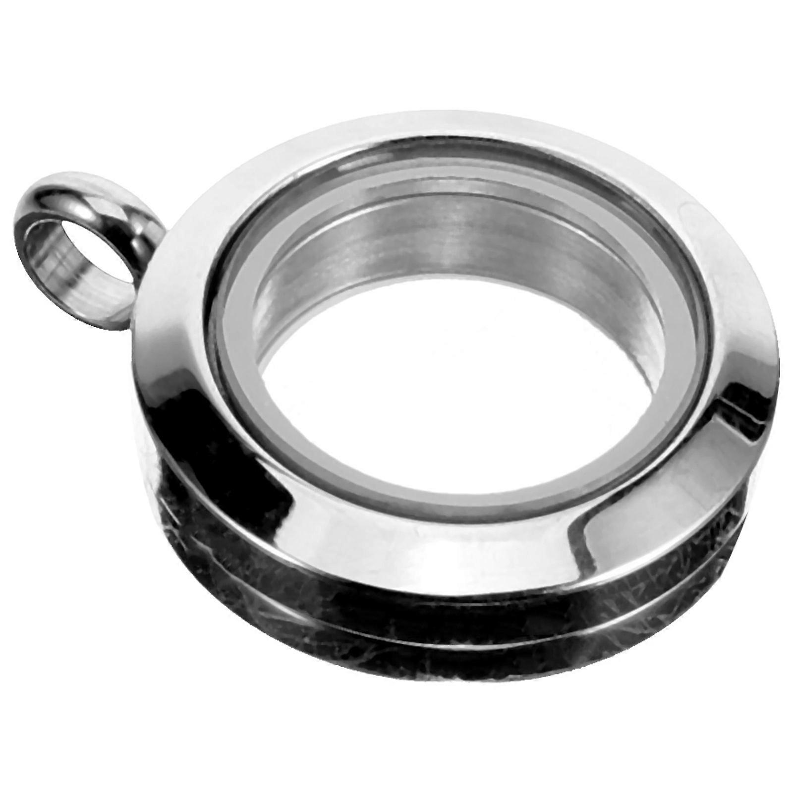 Stainless Steel Round Photo Frame Tray 1 Set for Necklace Making Pendant Charm