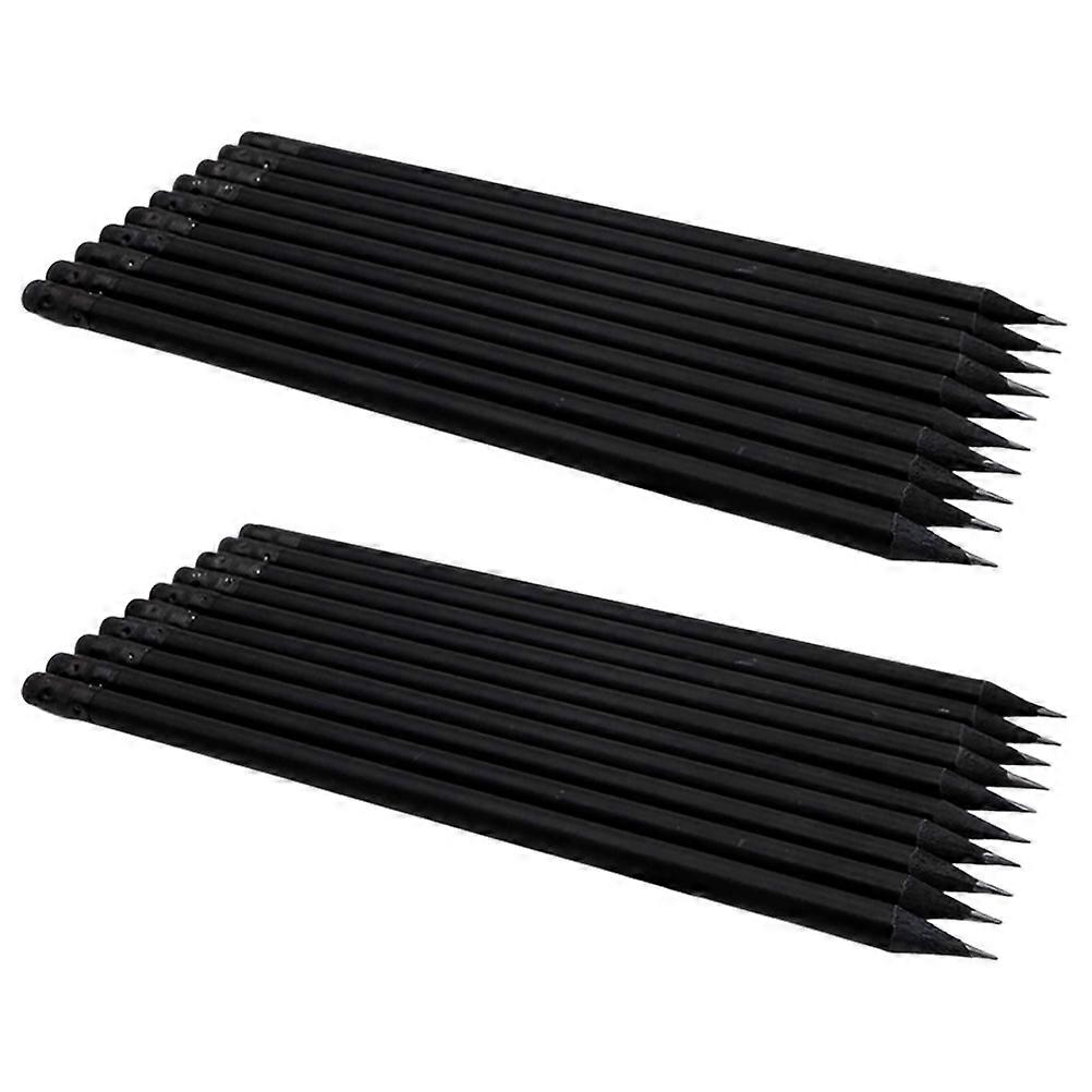 20Pcs Wooden HB Pencils For Drawing Artists Students Professionals Black Comfortable Grip Smooth Writing
