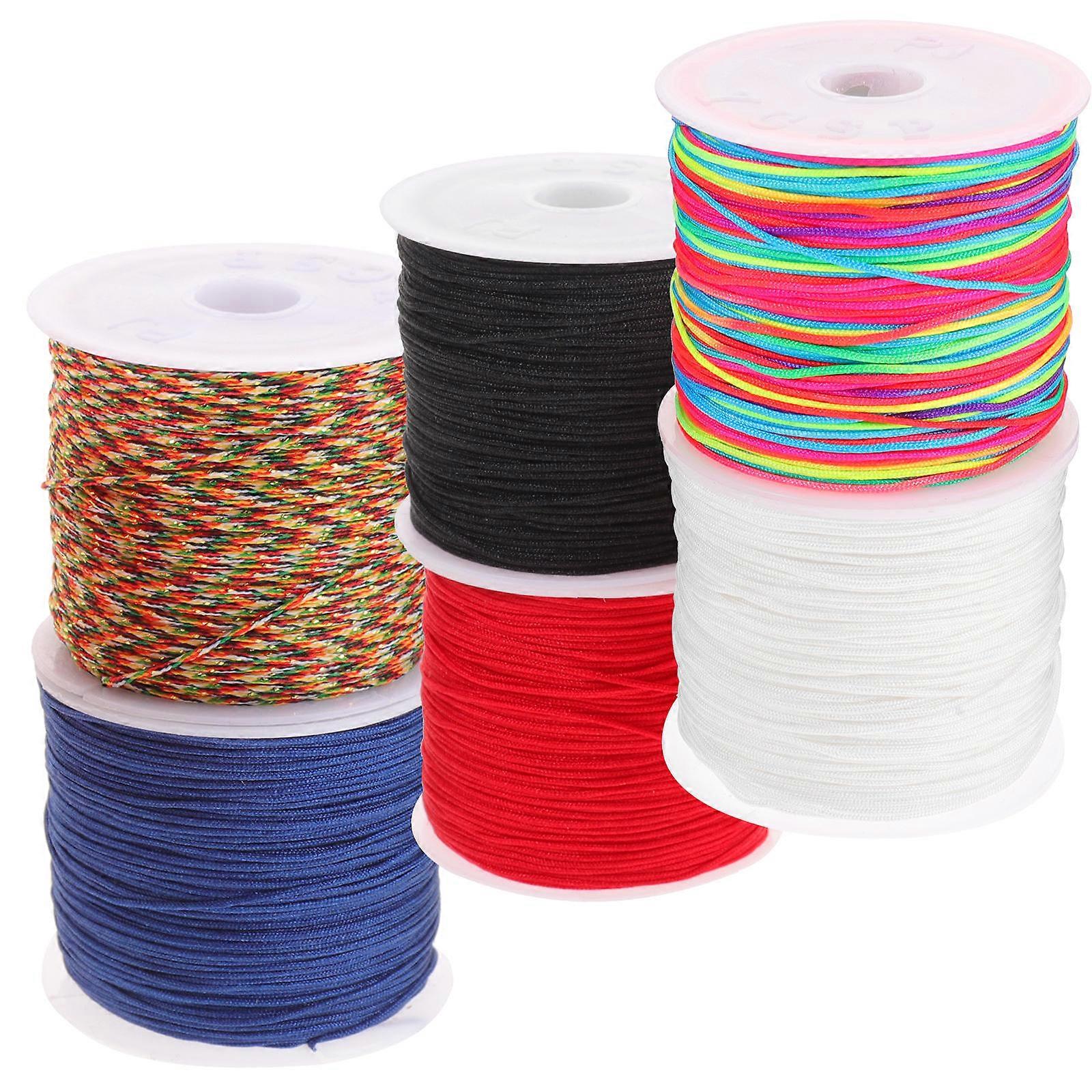 Bracelet Making Thread 6 Rolls Of 150 Feet Per Roll Assorted Color Braided Rope For Jewelry Making Ideal For Handicraft Enthusiasts