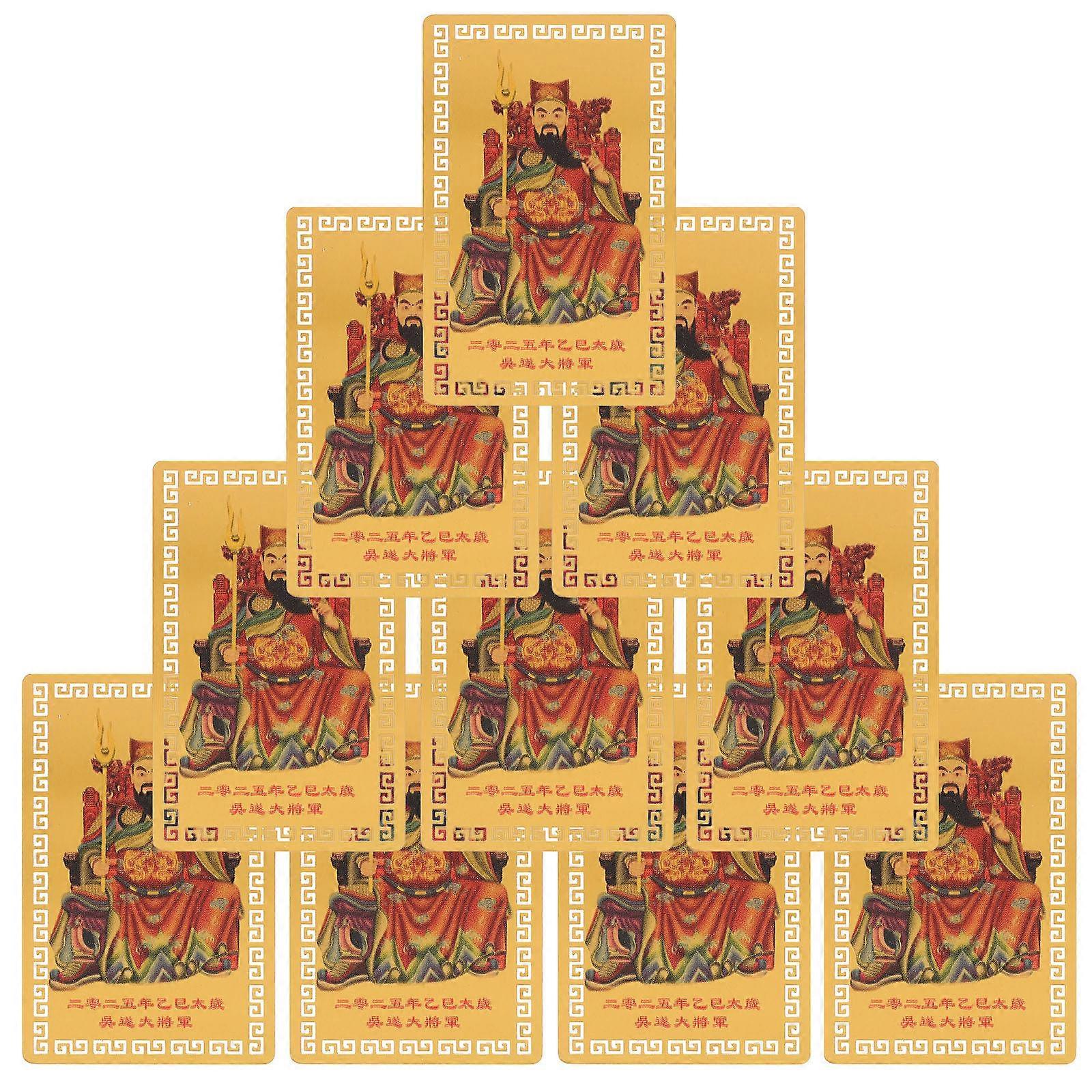 Chinese Protection Amulet Card in Khaki Color Made of Aluminum Magnesium Alloy for Decor 10pcs
