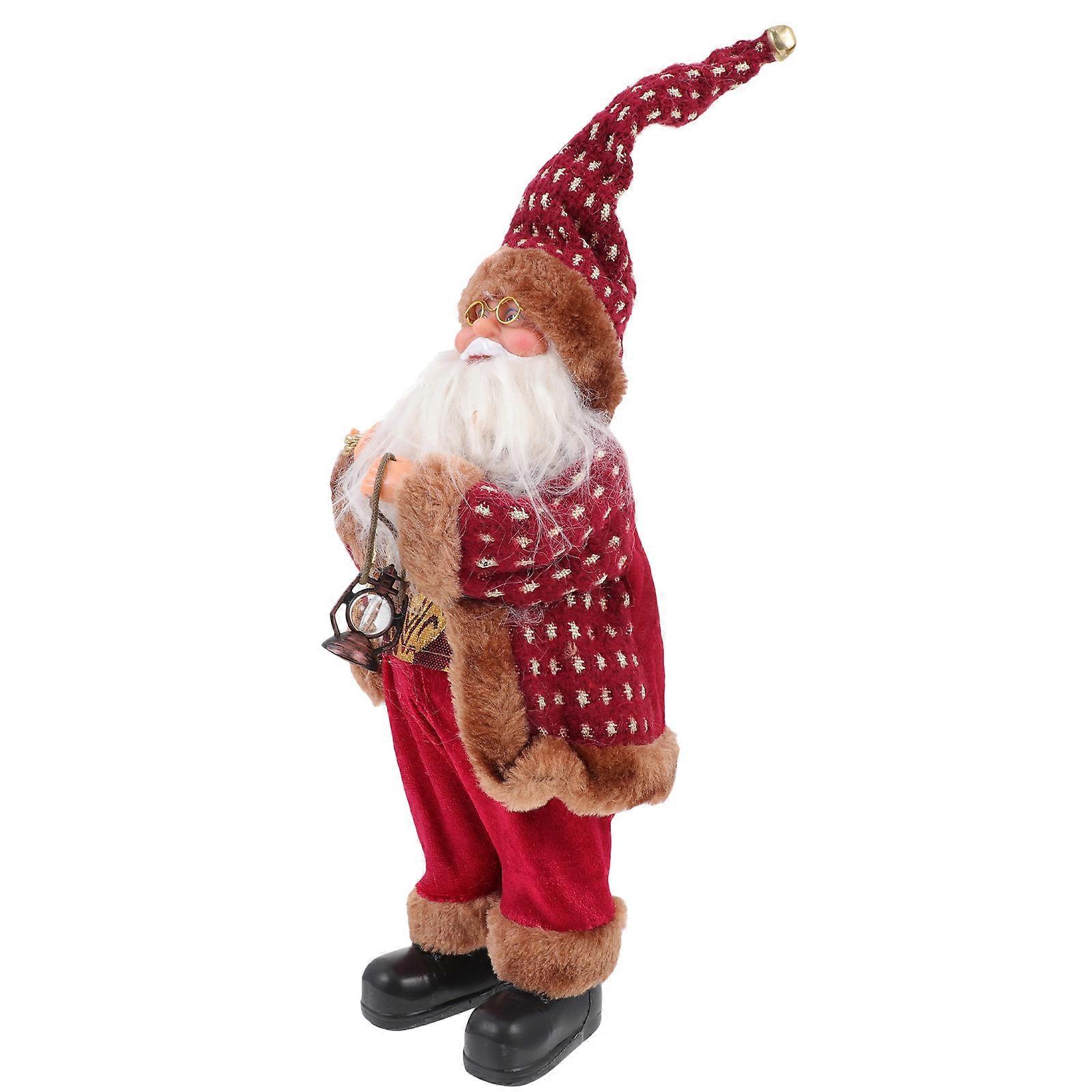 ホームパーティーのためのスタンディングサンタクロース装飾クラフト1Pcsユニークなクリスマスデコレーション34x15cm