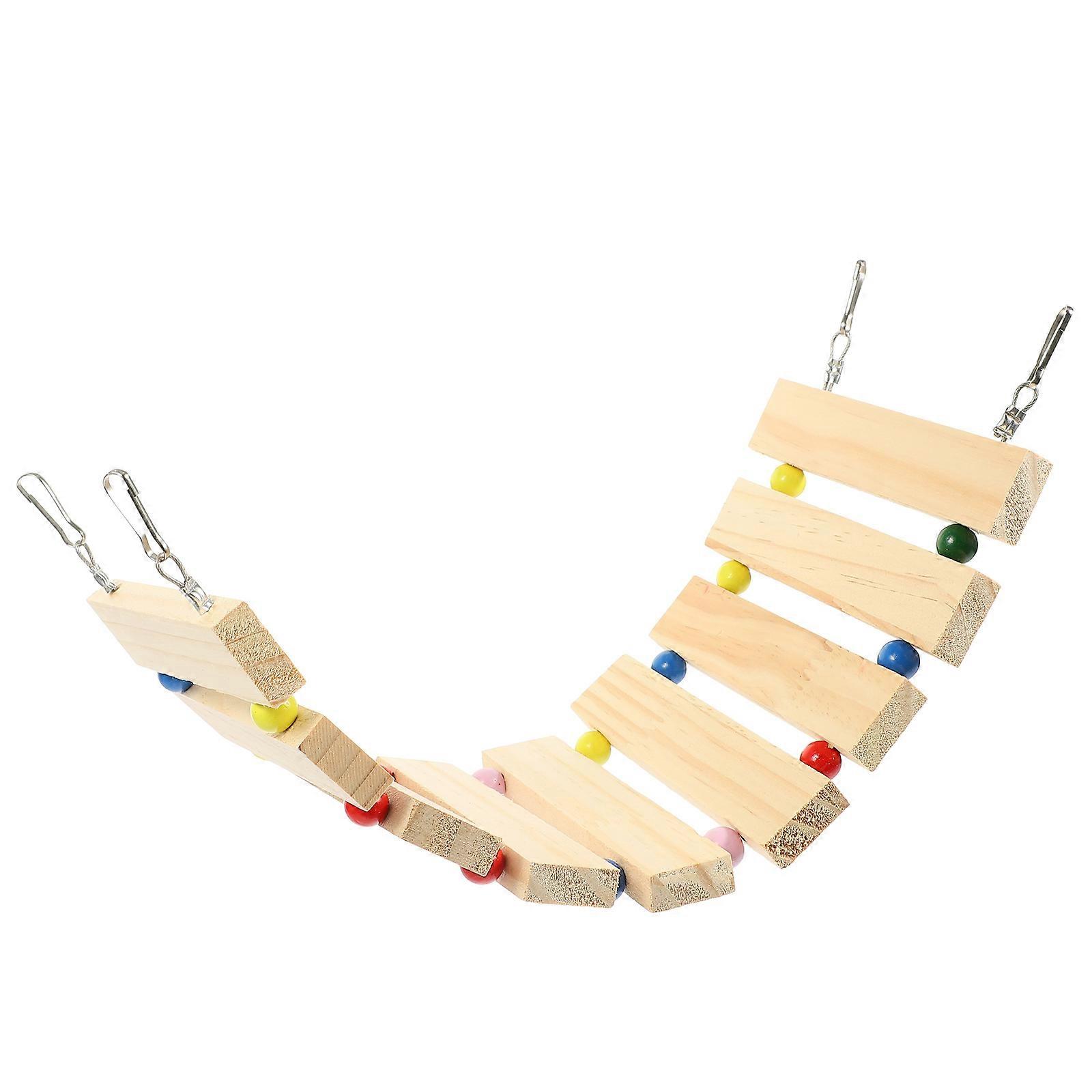 Hamster Wooden Climbing Ladder and Soft Bridge for Small Pets – Exercise, Coordination, and Playtime Accessory for Hamster Cages