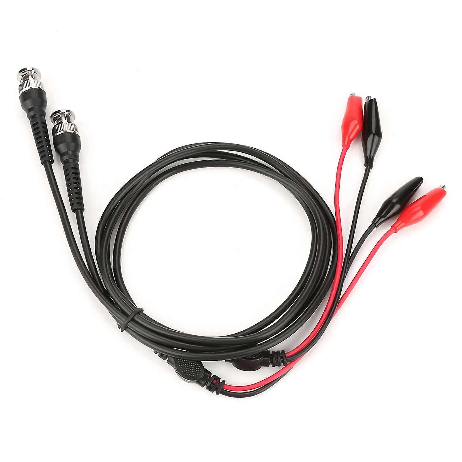 BNC to Alligator Clip Test Leads 50 Ohm Coaxial Cable for Oscilloscope 108cm Set of 2 Red Black