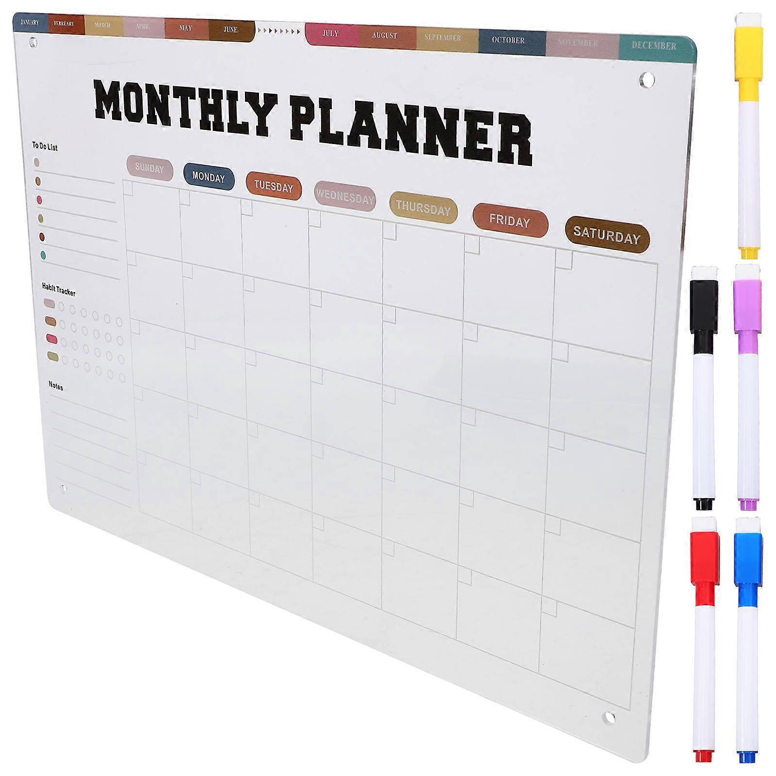 Dry Erase Magnetic Board Fridge Accessory Rectangular Reusable Family Transparent 1Set