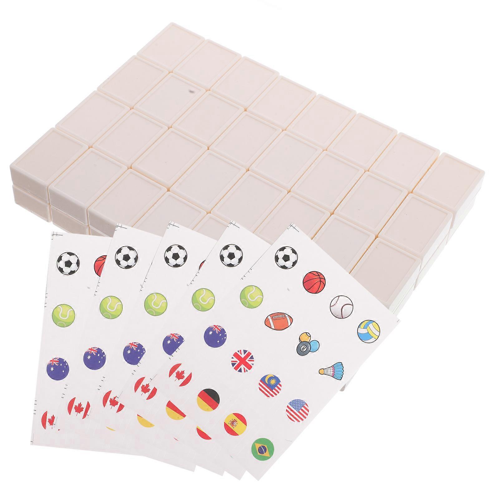 Sticker Assorted Color Plastic and Paper for Playing 65 Tiles 30mm Mahjong Style Sports Ball Game