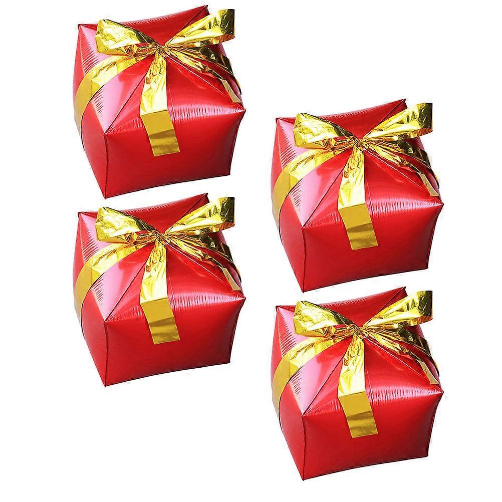 Here's a polished and professional product description based on your input:

 

**4pcs Christmas Aluminum Foil Balloons – Square Present Box Shape