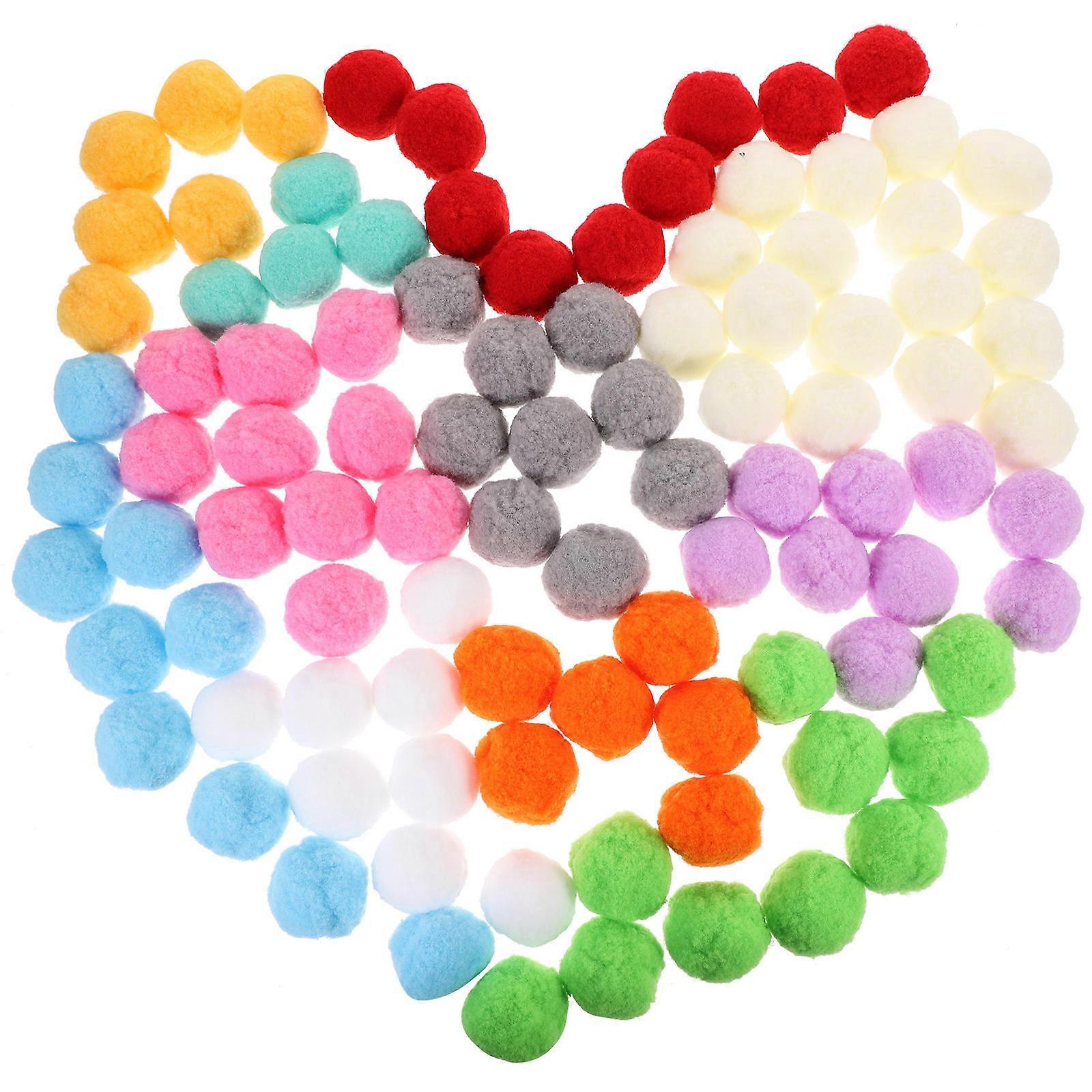 100pcs Colorful Polyester Pom Poms for DIY Clothes, Hats, Shoes & Craft Decorations Multi Use Artificial Pompom Balls