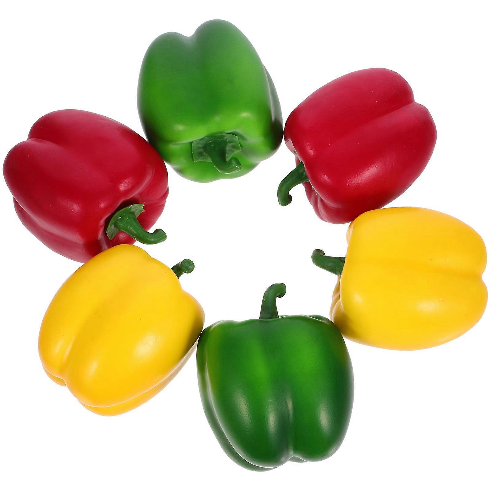 Assorted Color Foam Pepper Models for Decor Versatile Fake Peppers 6pcs