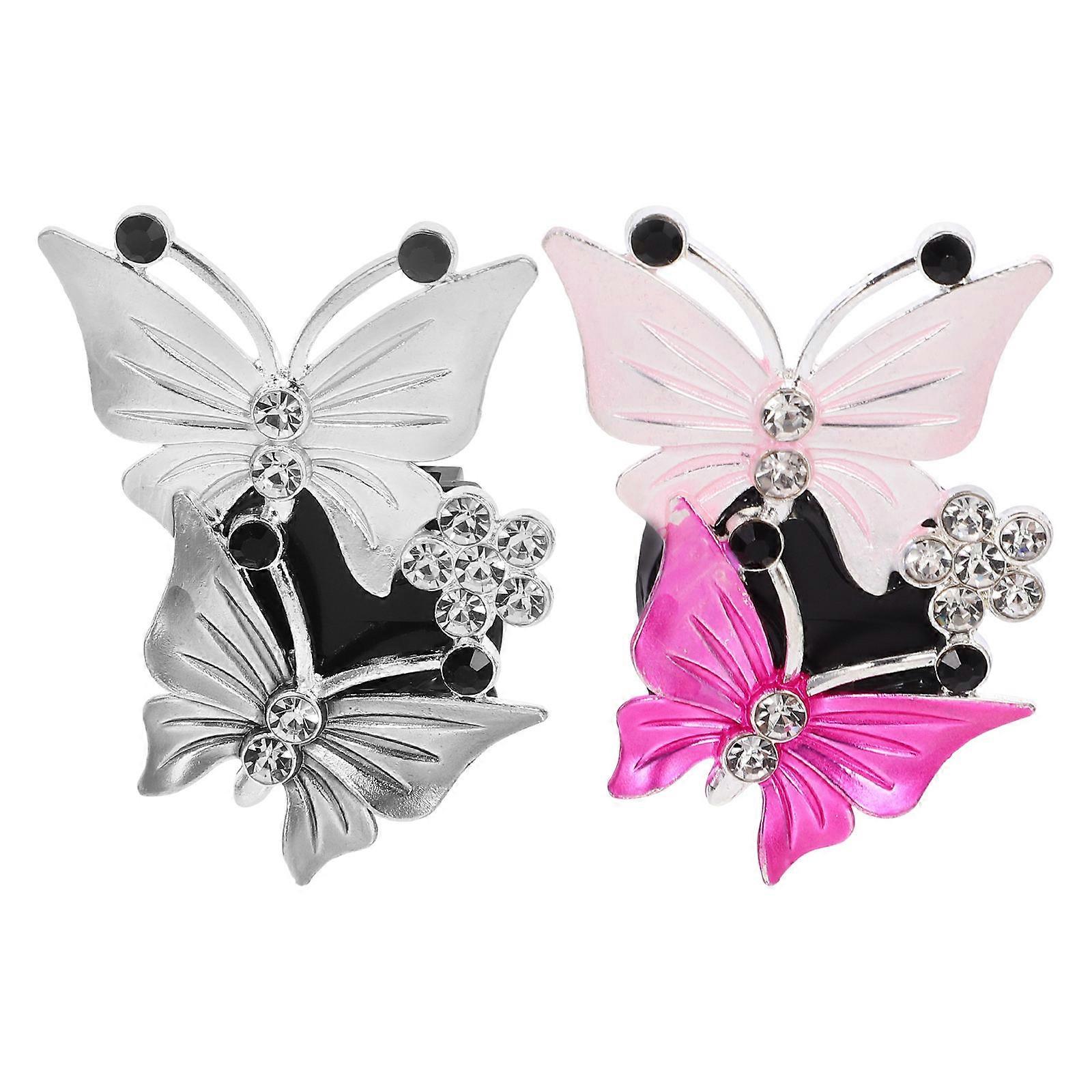 Here's a refined and professional product description for your **Rhinestone Butterfly Air Vent Clips**:
**2pcs Rhinestone Butterfly Air Vent