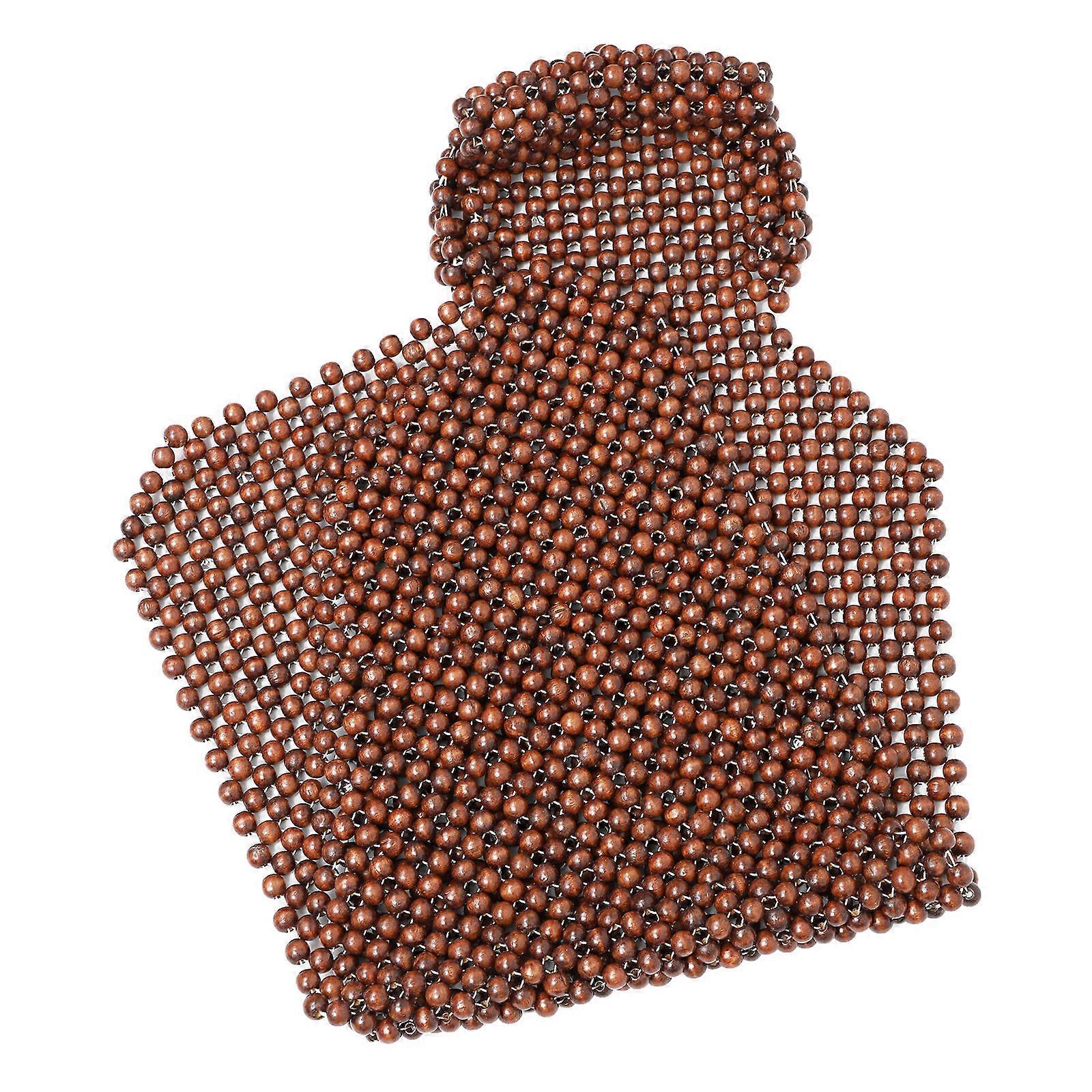 Wood Beads Seat Cushion for Car Use Comfortable and Durable Synthetic Material Coffee Color