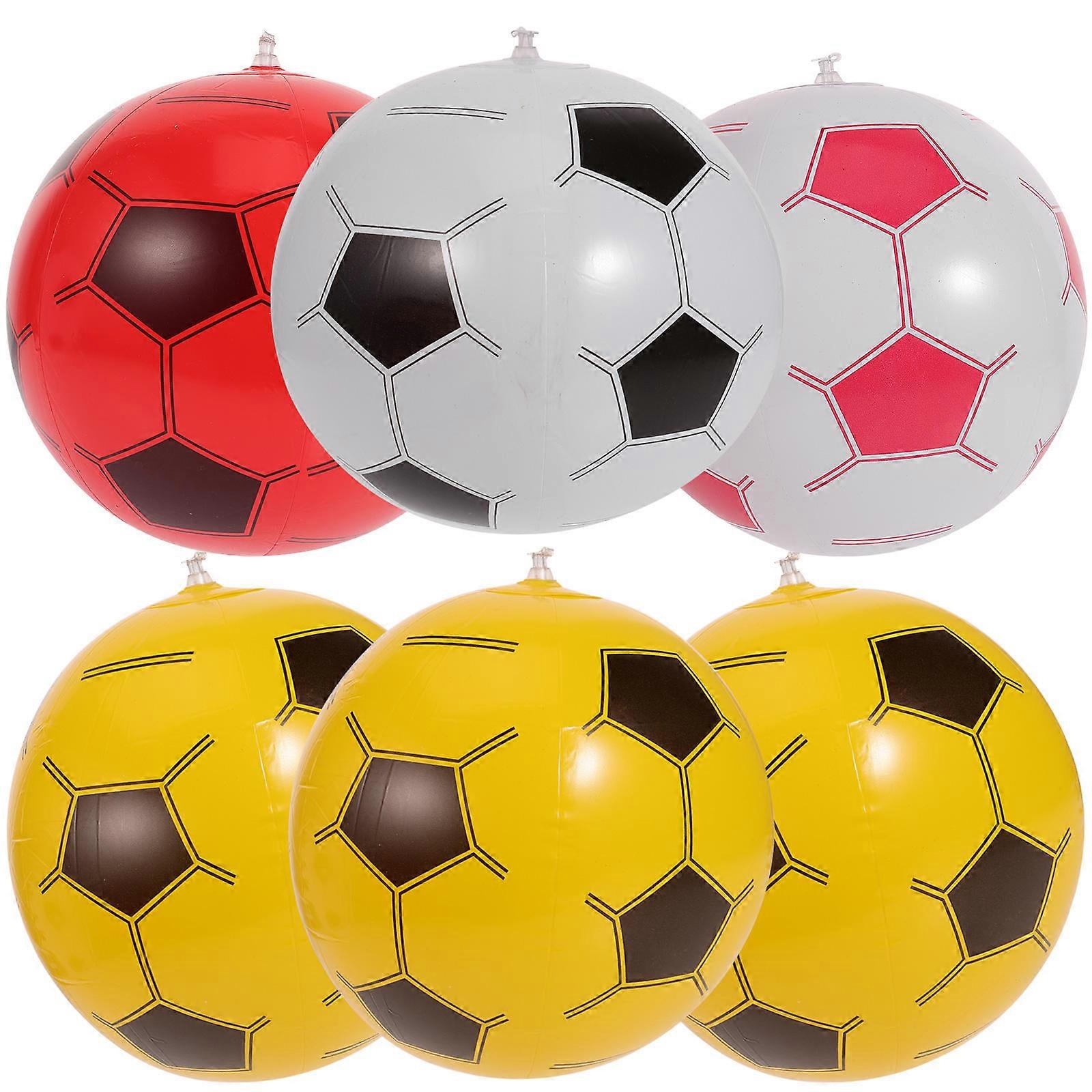 Portable Inflatable Football For Children 30cm Diameter Beach Use Enjoy Fun At Summer Events 6Pcs
