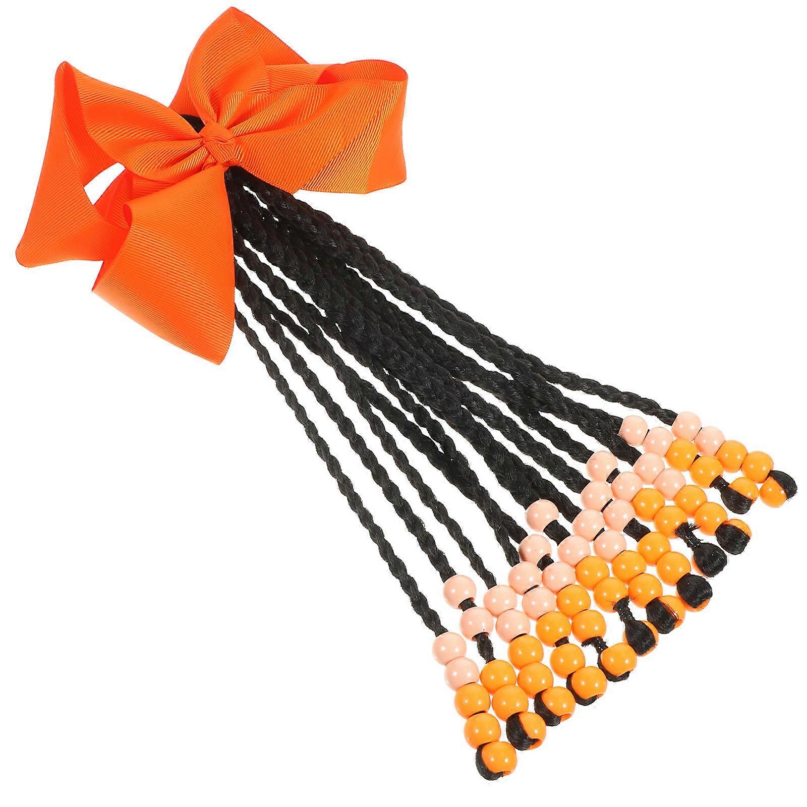 Braided Ponytail Hair Extension with Bowknot Stylish Beaded Design for DIY Braids, Parties, Cosplay & Everyday Wear Versatile Hair Accessory for