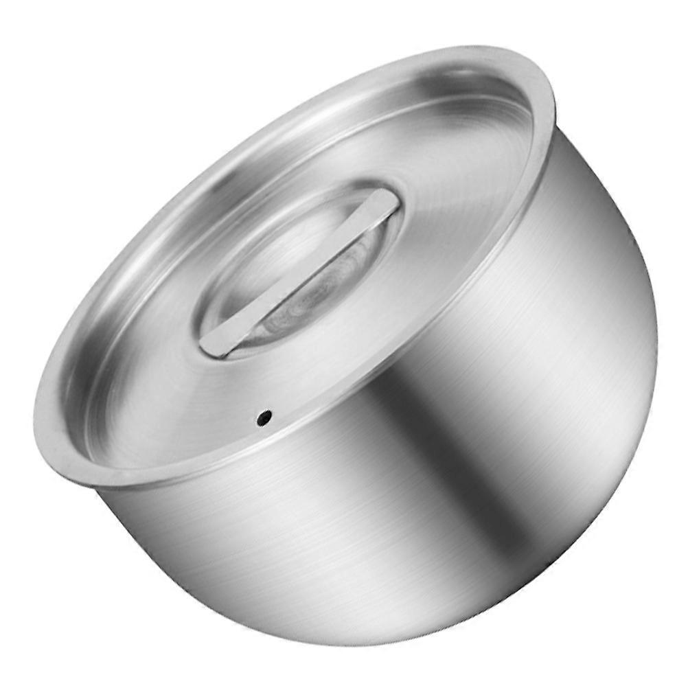 Stainless Steel Soup Bowl With Lid Suitable For Restaurant Use Simple Style 1Pack Prevent Dust