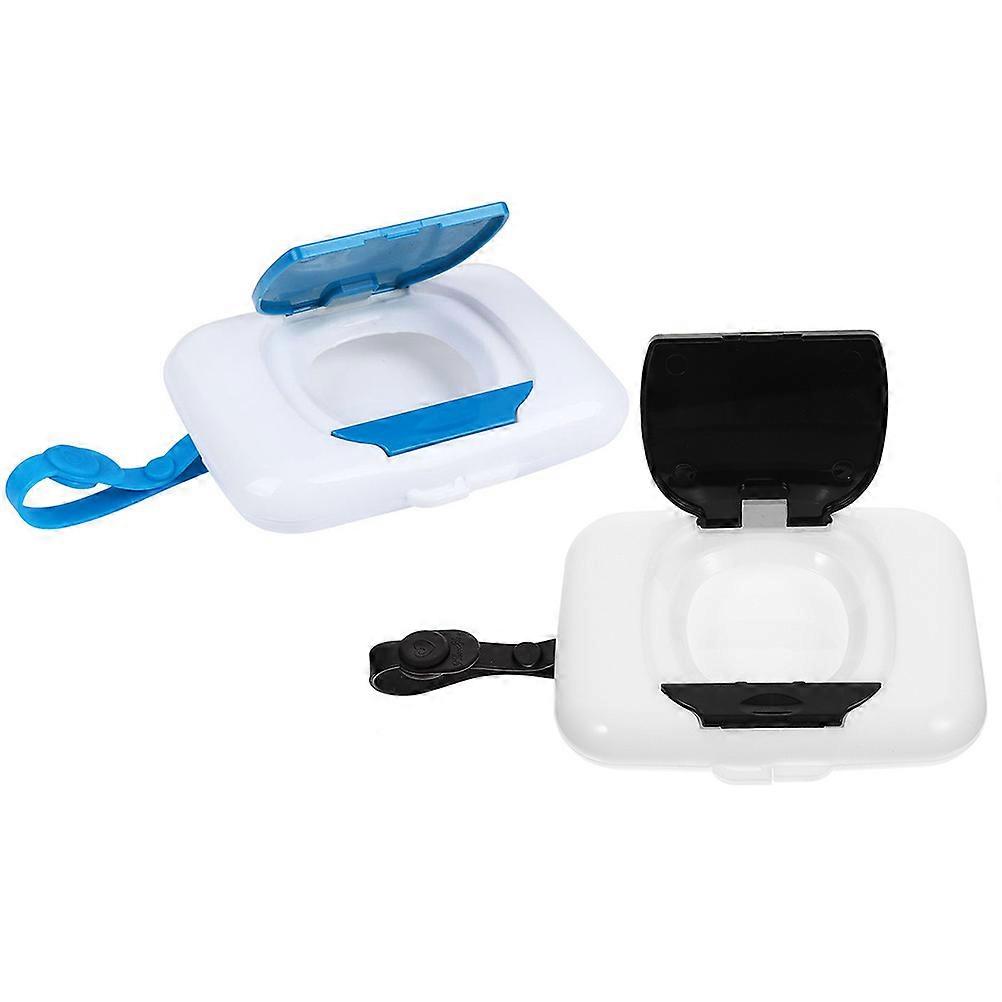 Travel Wipes Dispenser 2Pcs For Outdoor Use Easy One-Hand Operation Baby Wipes Holder Rectangular Shape
