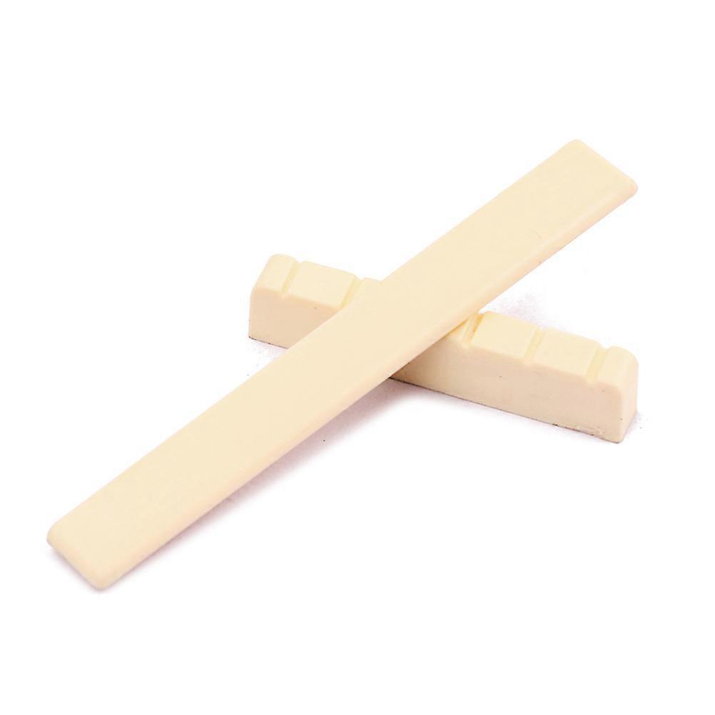 Yellow Classical Guitar Nut And Saddle Set For Enhanced Playability And Sound Improvement 2Set