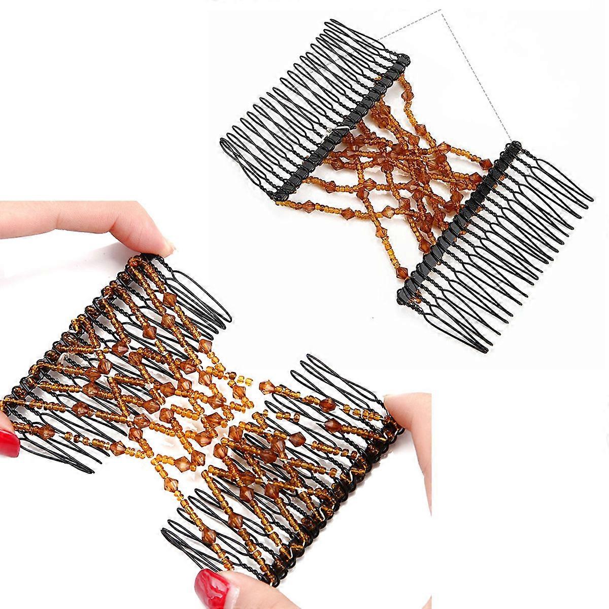 مشبك الشعر تمتد أمشاط الشعر إكسسوارات مقاطع مزدوجة للنساء الفتيات لون عشوائي 1 مجموعة