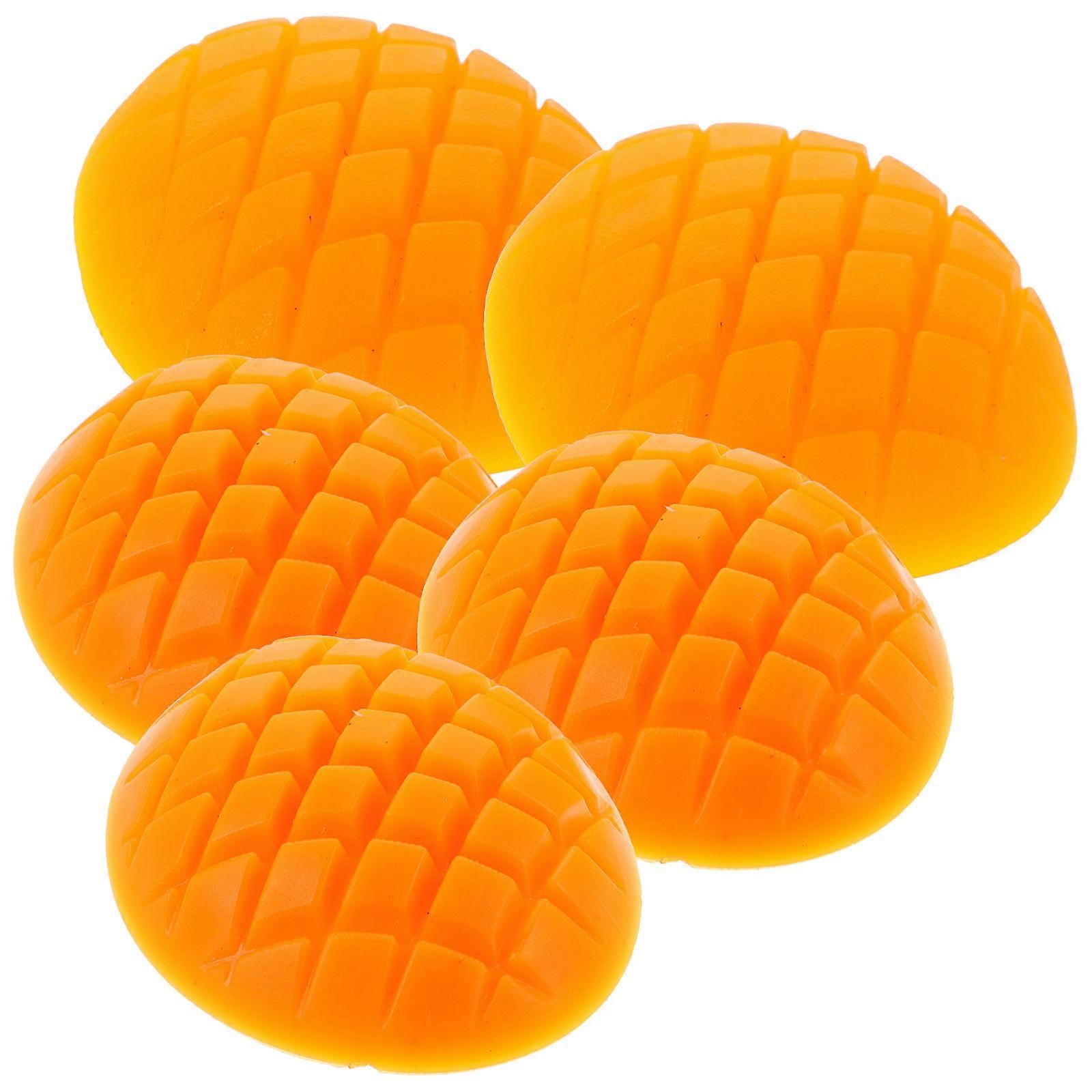 5Pcs Realistic Mango Slice Decorations Artificial Fruits Props Lifelike Mango Slice Adornments