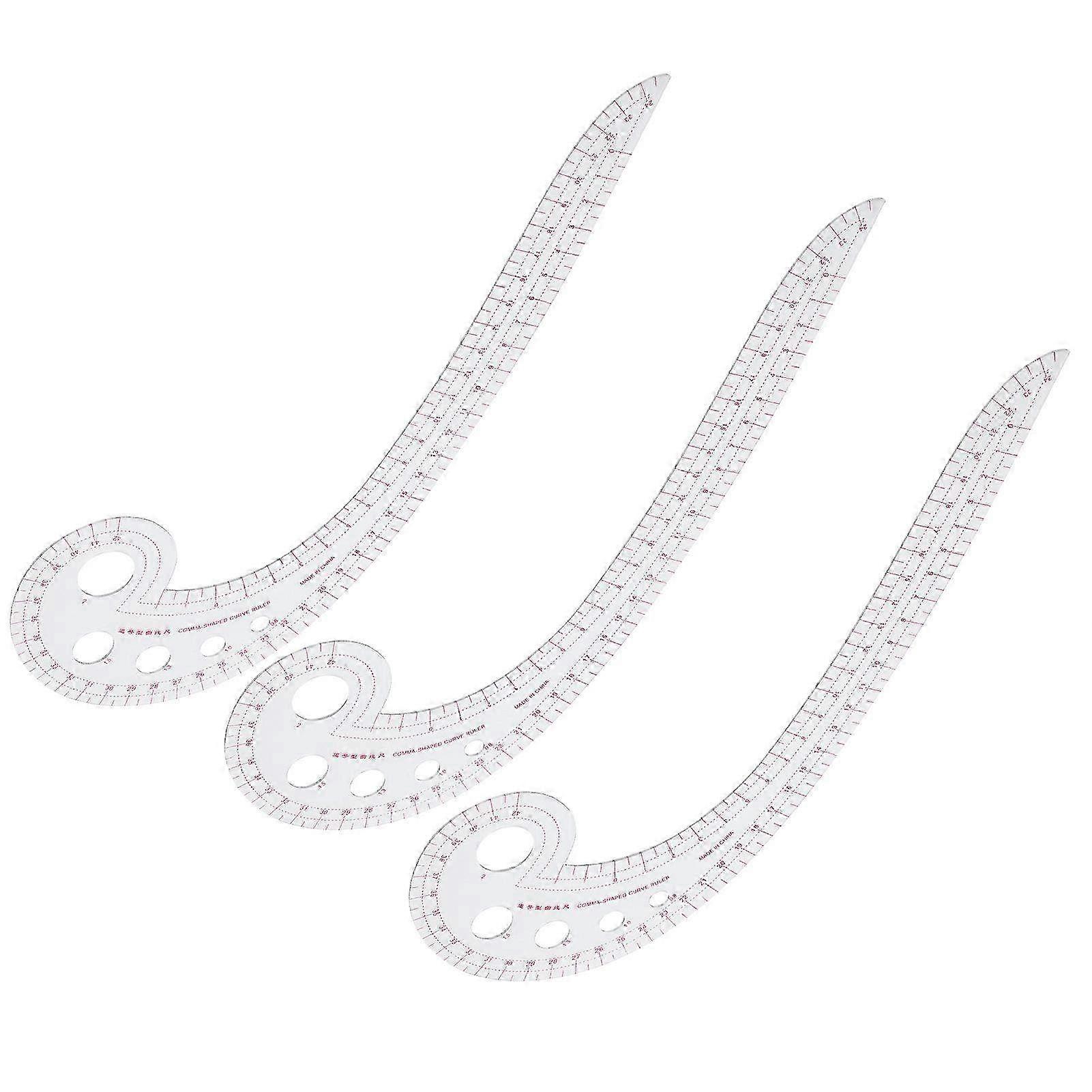 3Pcs Curve Ruler Set for Clothing Design - Multifunctional Grading & Embroidery Sewing Supplies for Tailoring Enthusiasts