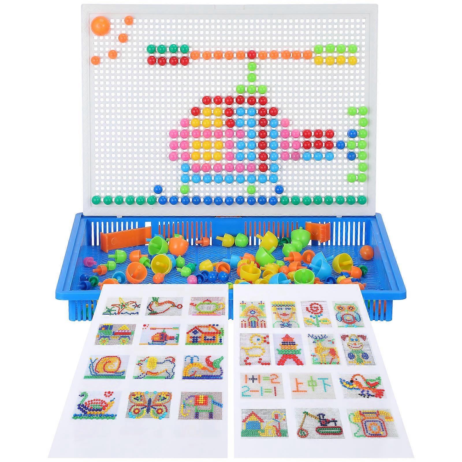 Creative Mushroom Nails Pegboard Toy For Preschool Kids Ideal For DIY Entertainment And Imagination Skills In Assorted Color Featuring 1480 Pcs