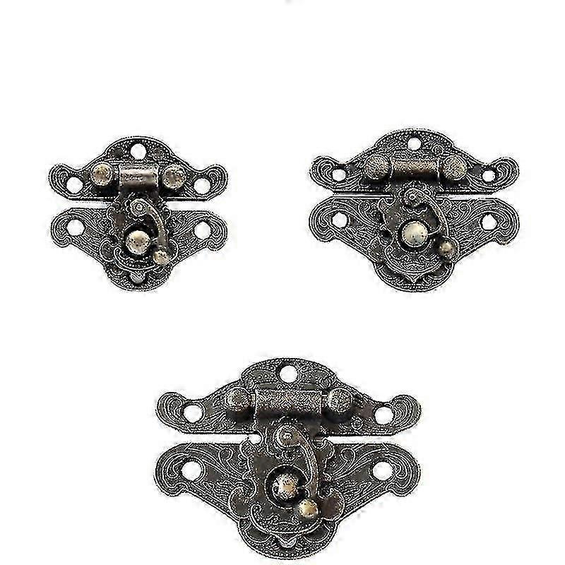 Versatile Eming Hasp Latch Set for Cabinets and Jewelry Boxes (6 Pieces, 3 Sizes)