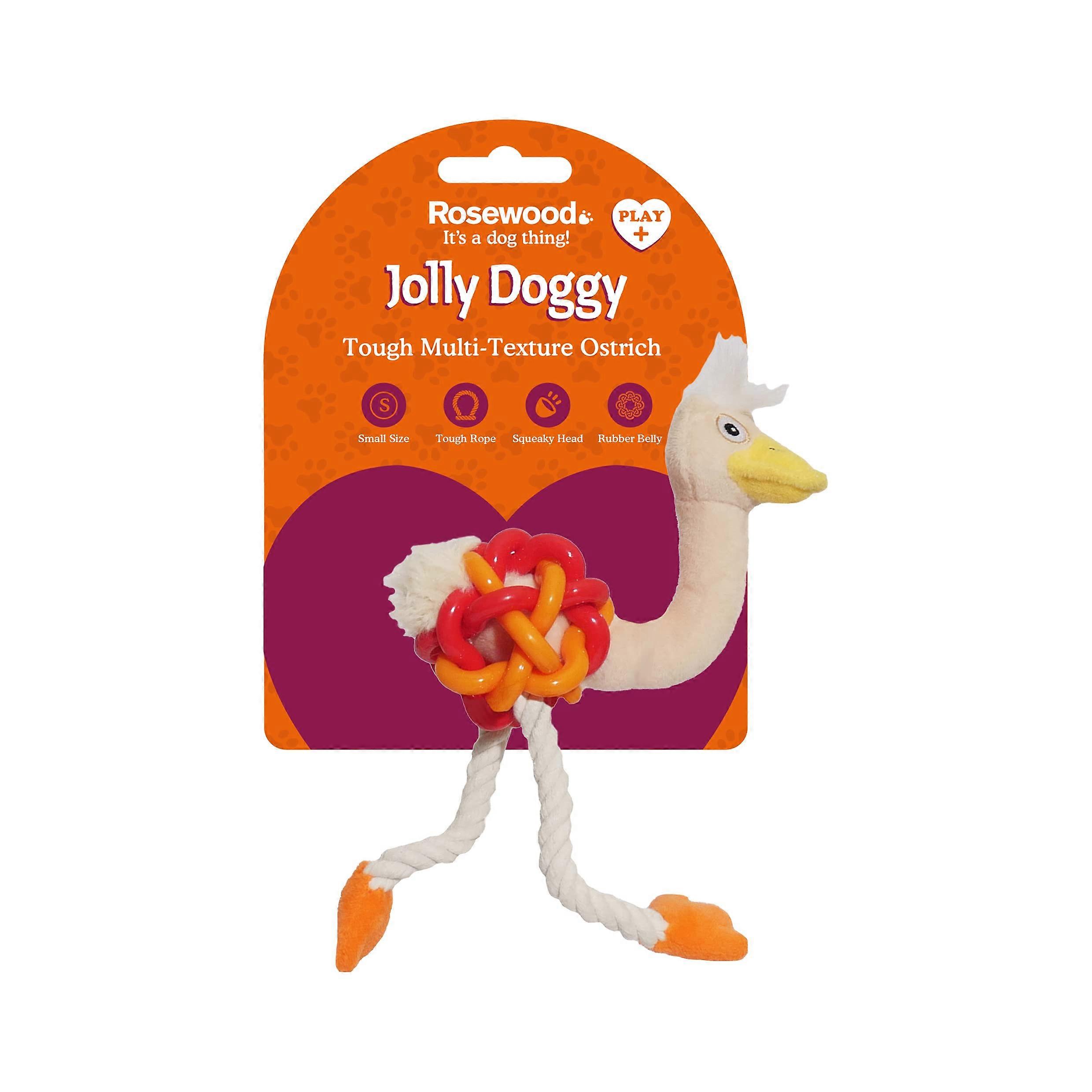 Tough Multi Texture Ostrich Mini Dog Toy 22cm Durable Dual-Texture Plush Chew Toy For Small Dogs