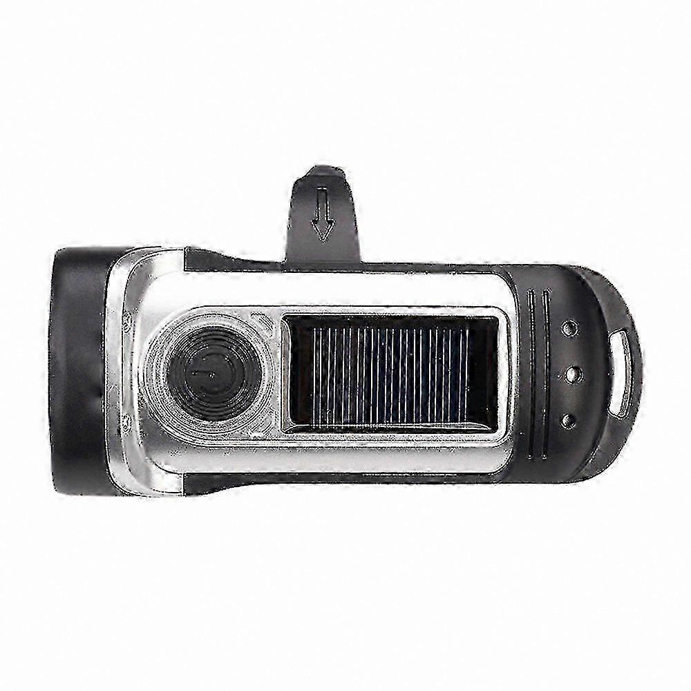 Compact Solar-Powered LED Flashlight with Clip-On Design for Outdoor Activities