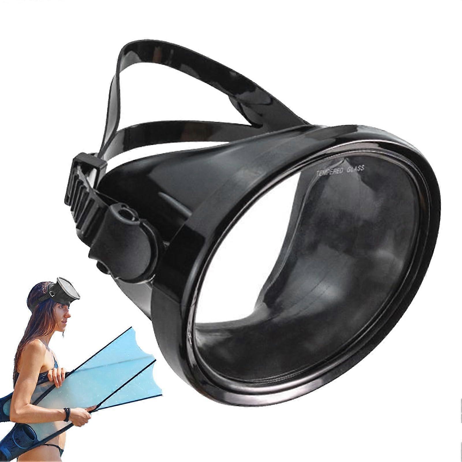 Snorkel Mask with Adjustable Scuba Goggles, Anti-Fog Tempered Glass for Swimming and Diving