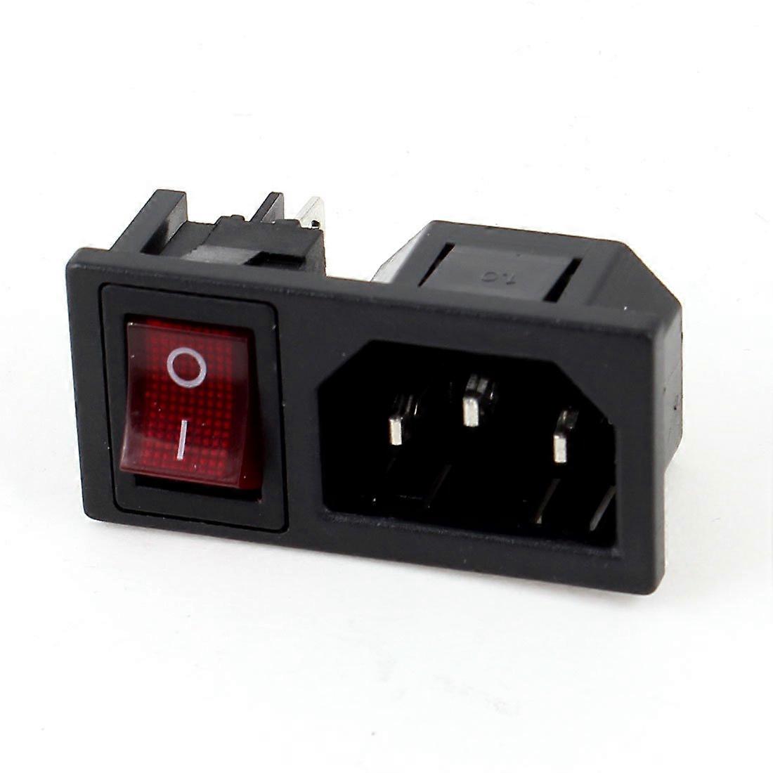 Red Rocker Switch 3 Ports IEC320 C14  Plug for Male Socket 250V 15A (1052de020c14f43f6fa645f9300f4970)