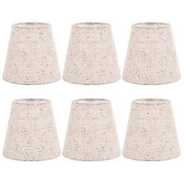 Small lampshade clip-on bulb 6 pcs for candelabra bulbs, cylindrical fabric