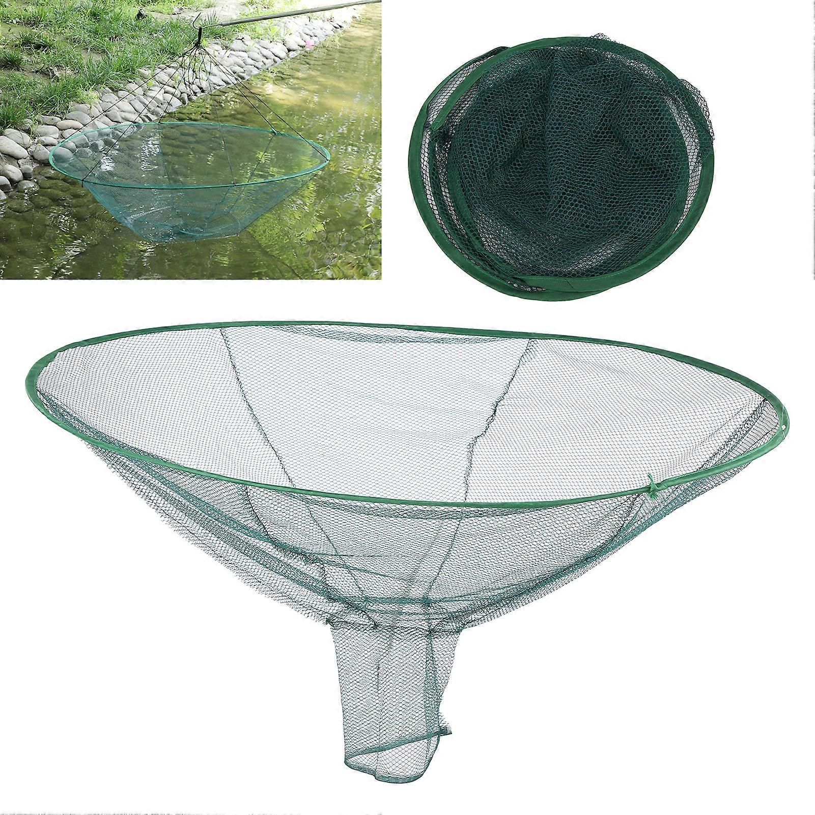 2pcs Foldable 80cm Nylon Fishing Net Shrimp Cage Floating Mesh