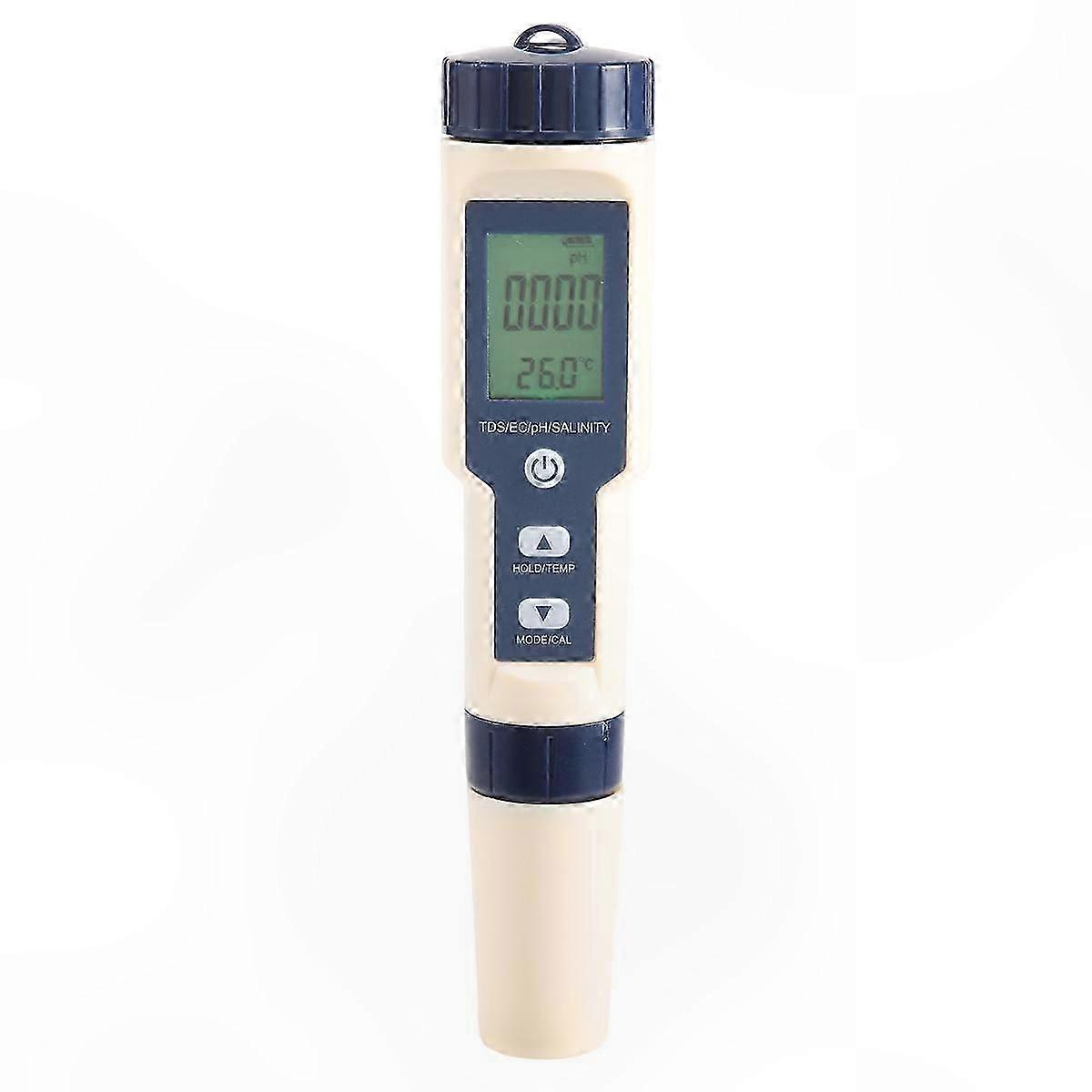 Digital 5-in-1 Water Quality Tester for TDS, EC, pH, Salinity, and Temperature Monitoring with Backlight for Pools, Aquariums, and Drinking Water Anal