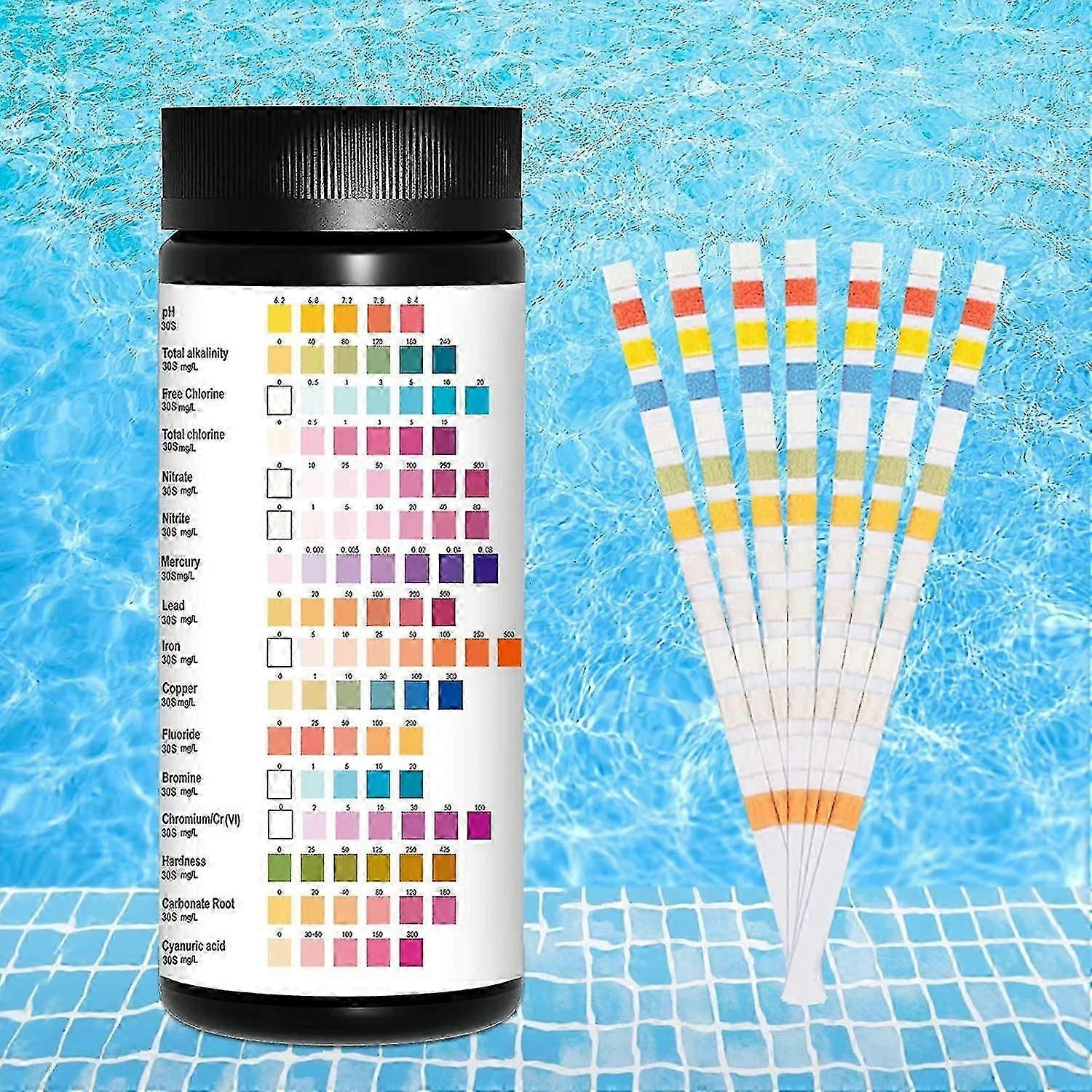 Drinking Water Test, 16 In 1 Water Test Strips, Swimming Pool Strip Pack, Quality, Drinking Water Analysis Kit