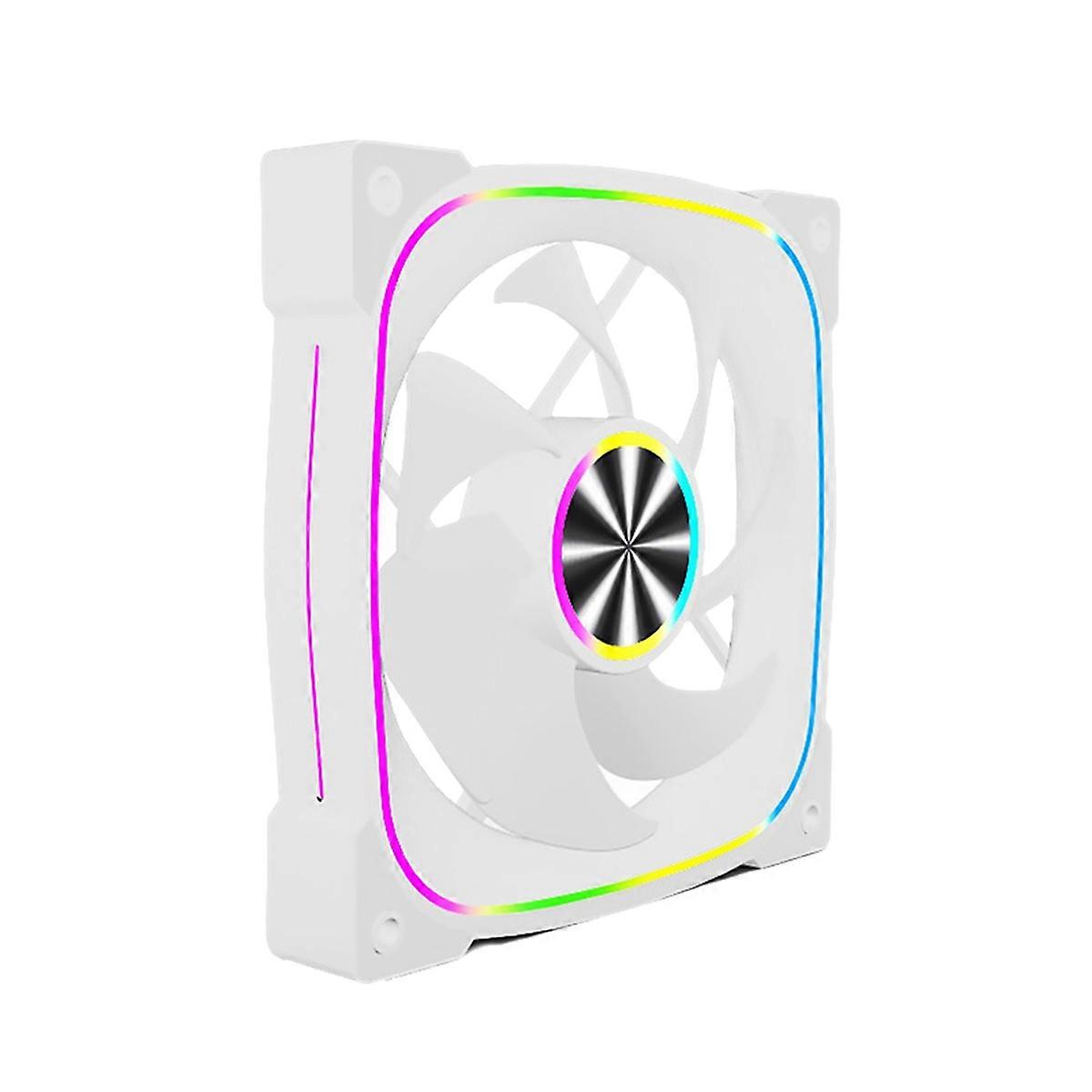 ARGB Chassis Fan Desktop Case Cooling Fan 12cm Temperature Controlled Silent PWM 5V 3-Pin Case Fan W