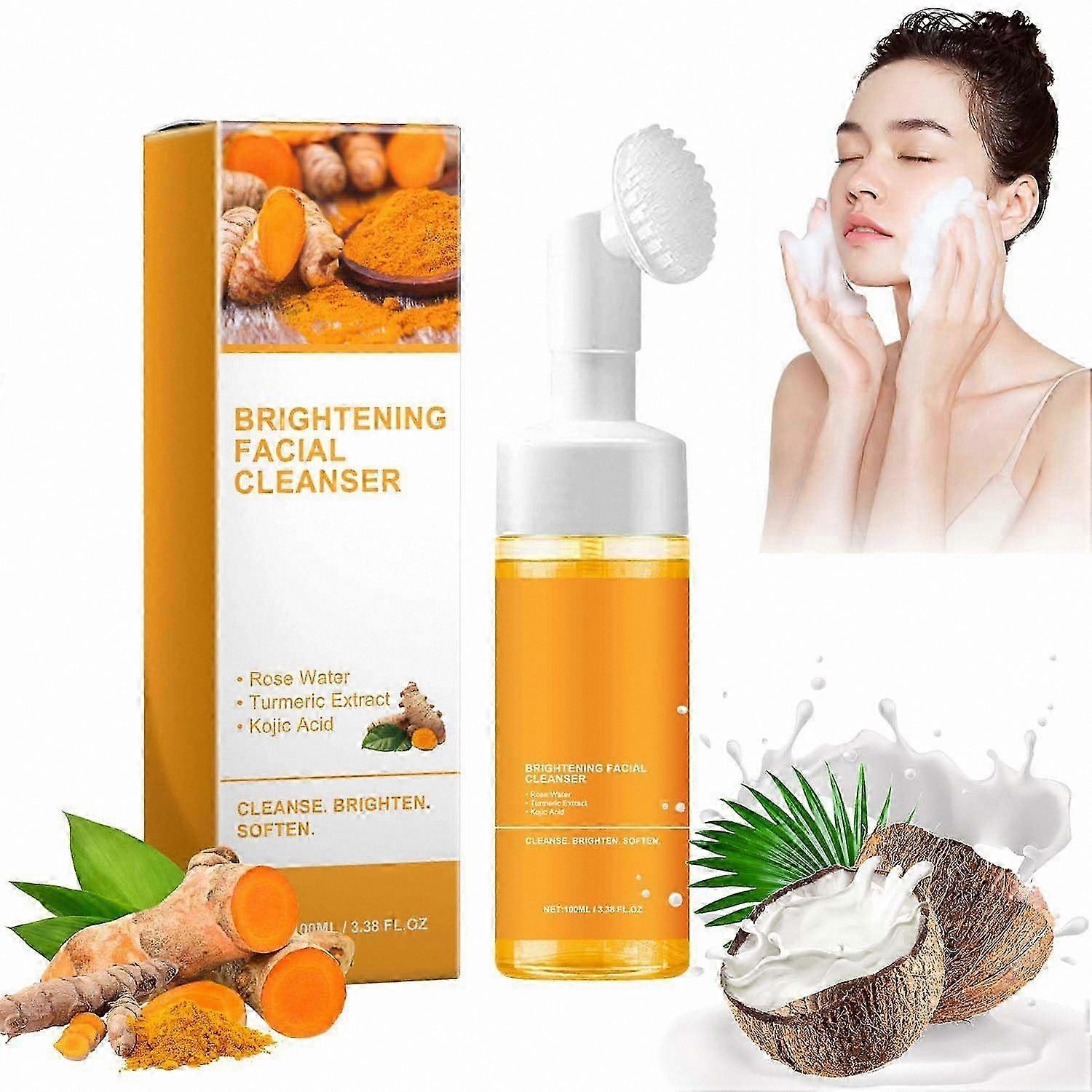 Turmeric Foaming Face Cleanser for All Skin Types, Deep Cleansing Formula for Radiant Skin
