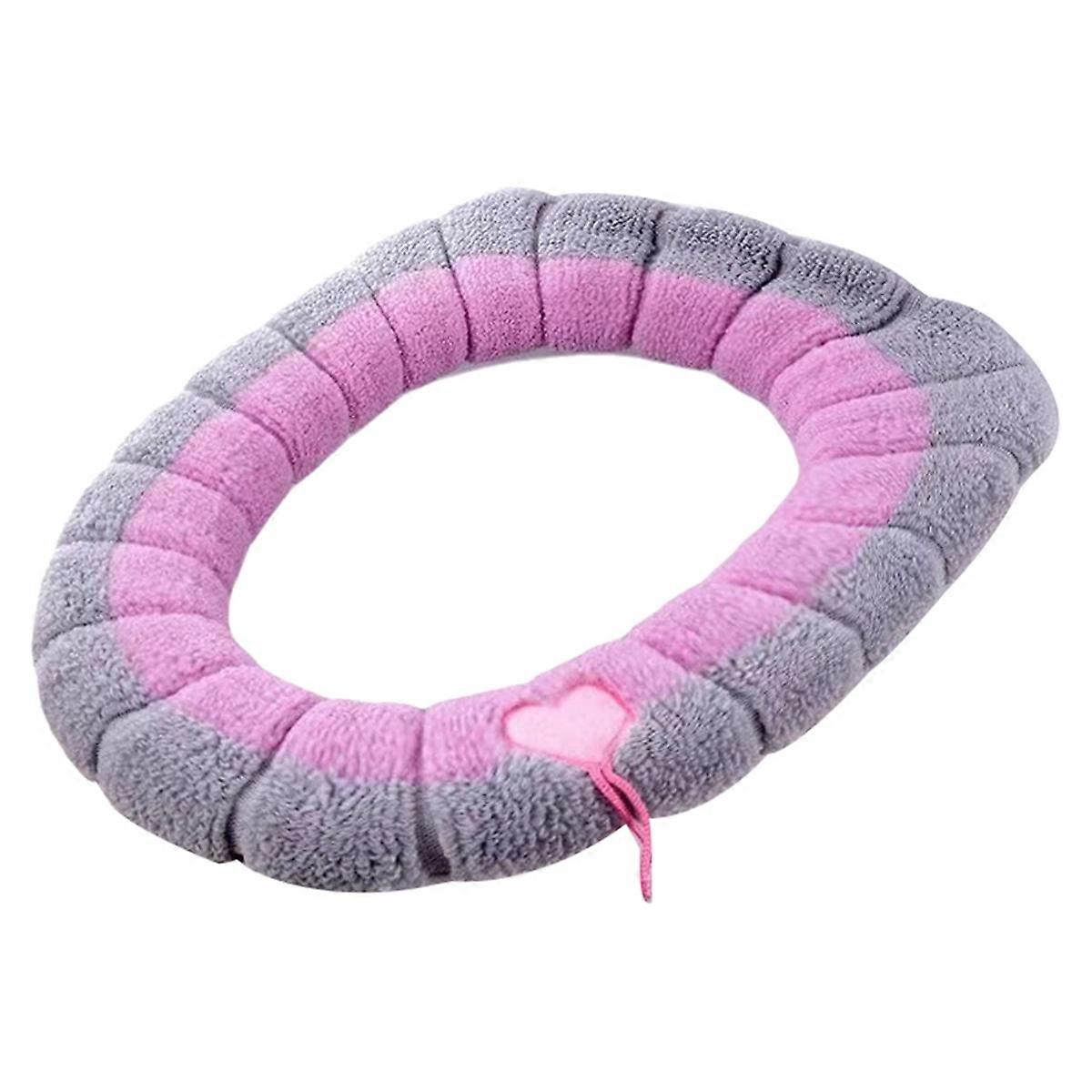 Universal Portable Soft Washable Thickening Winter Plush Toilet Mat D