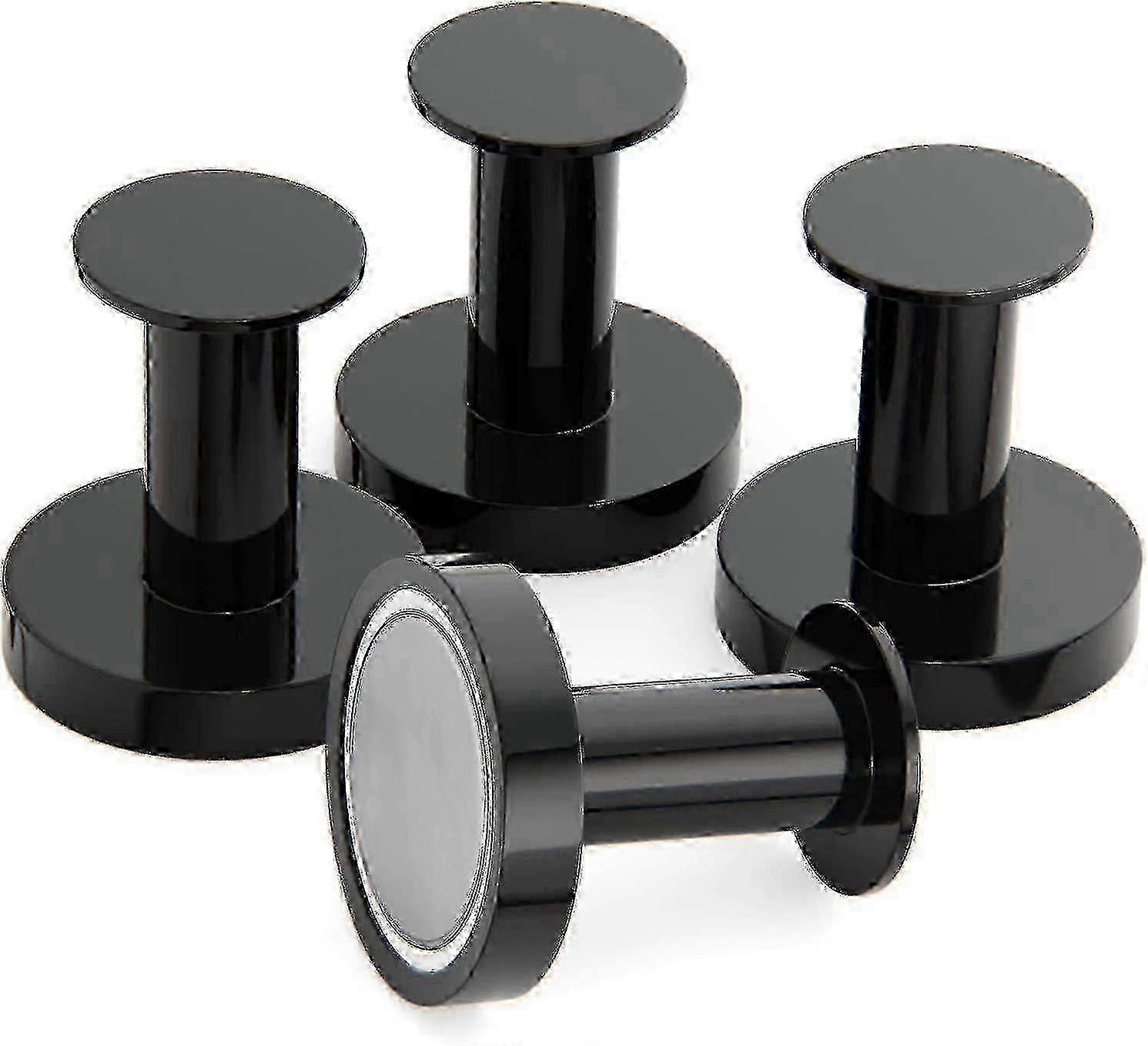 Strong Magnetic Hooks For Hanging Coats And Bags. Set Of 4 Black Magnet Hooks Heavy Duty Magnets, Neodymium 52 Rare Earth Magnets.di Man Jia Push Pin