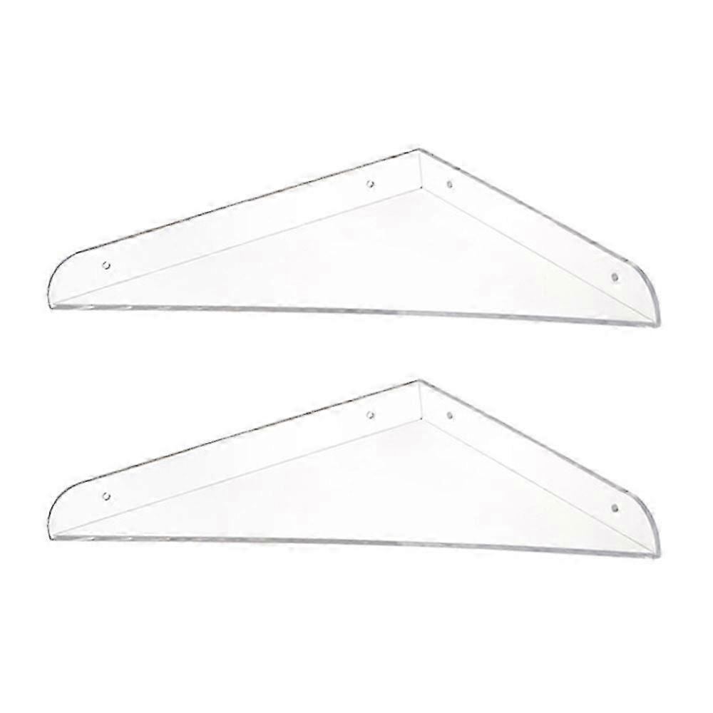 2pcs acrylic triangular seam mirror cabinet layer partition for storage, bathroom wall mounted storage rack--