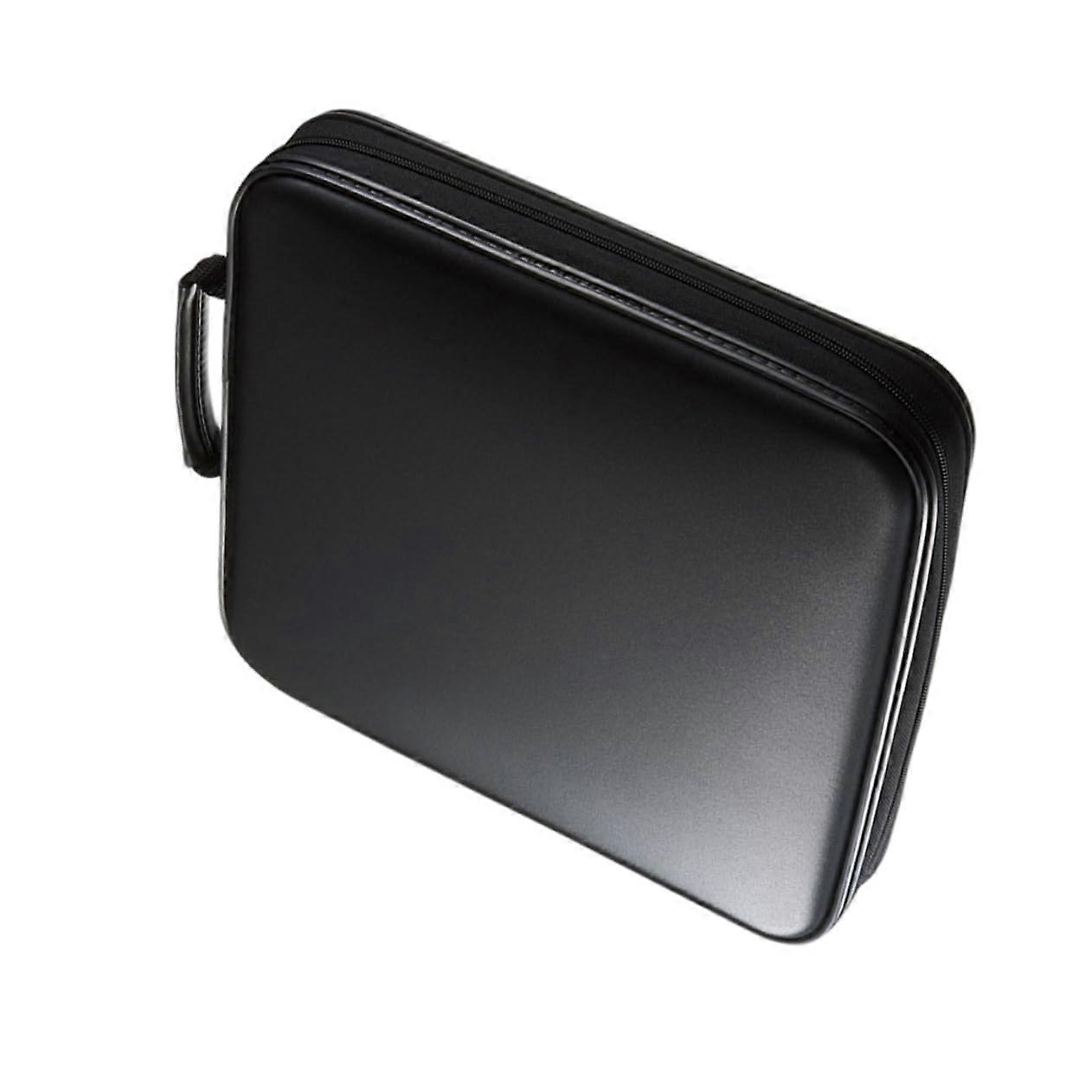 Portable CD Case CD/DVD Storage Organizer With Soft Nonwoven Lining Shaped Cutouts Handheld Handle
