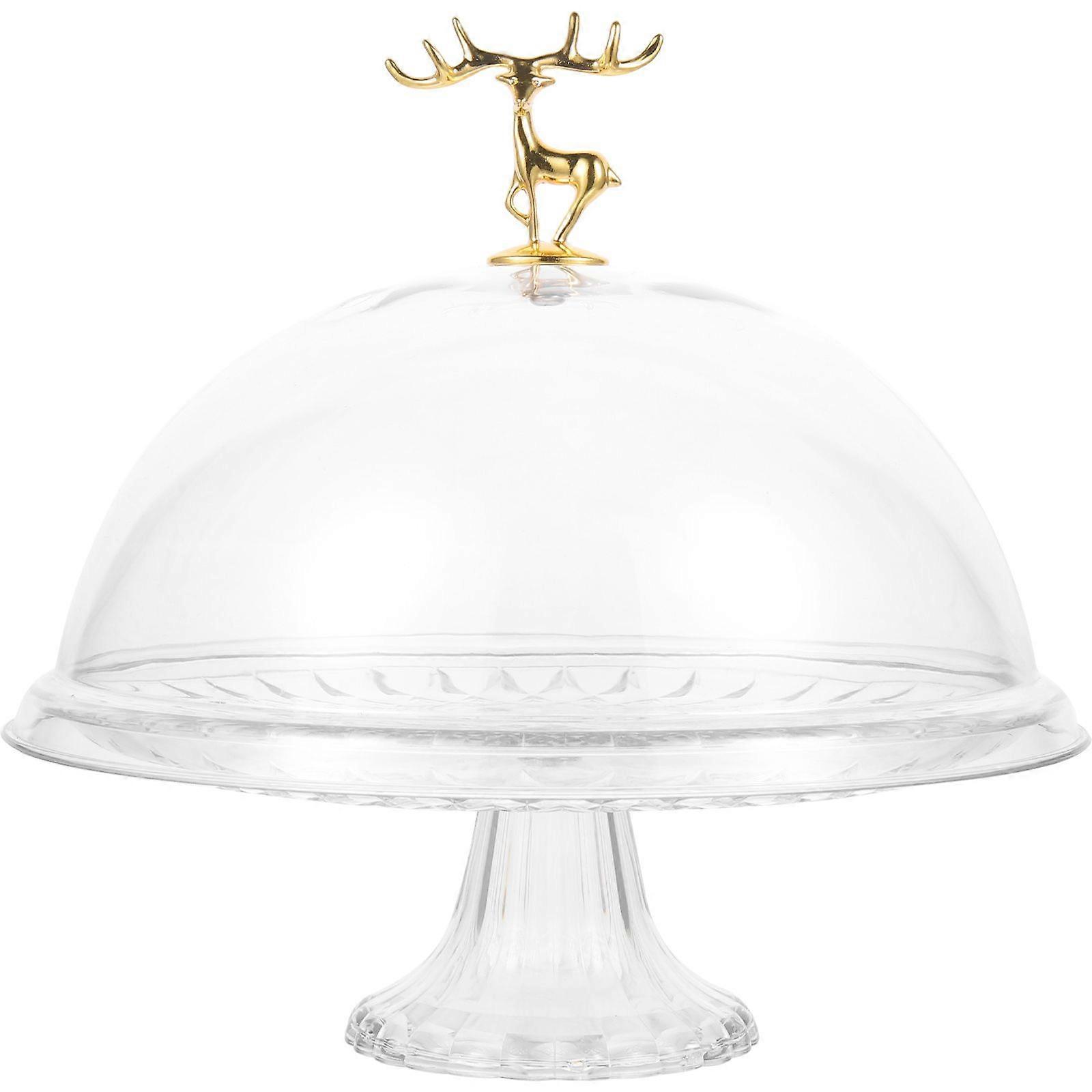 Cake Tray with Lid Clear Cake Stand with Dome Snack Serving Tray for Wedding Party