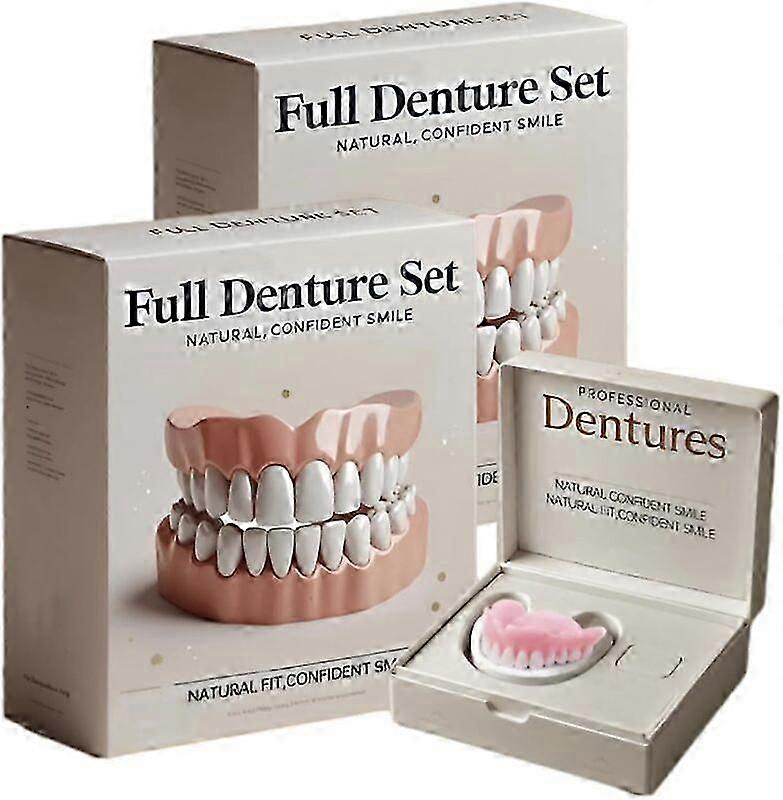 1/2/3x Advanced Customized Full Denture Set, Silicone Reline Denture Set
