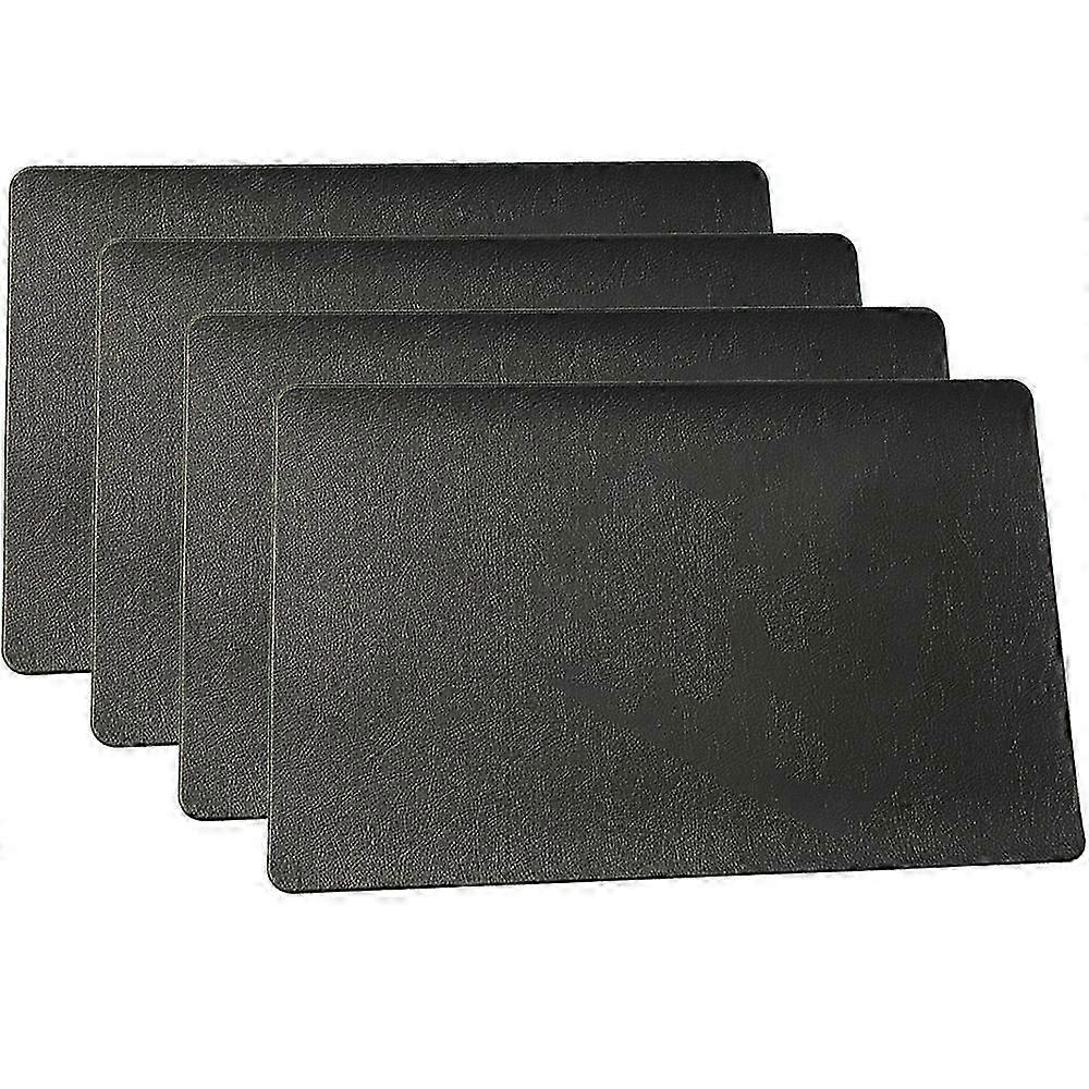 Leather Placemats, Table Mats, Set Of 4, Easy To Clean For Kitchen Dining Table,Conference Table Orange