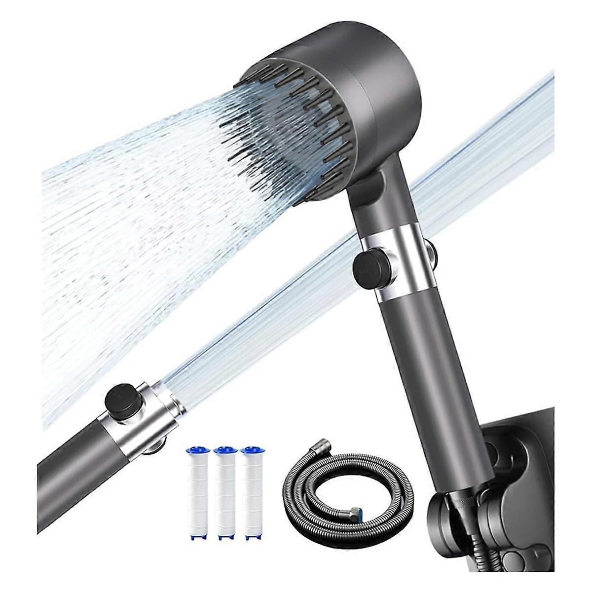 Ion Drops High Pressure Shower Head,Filtered Showerhead with 60 Inch Hose,Shower Head 4 SprayMode with Water Filter