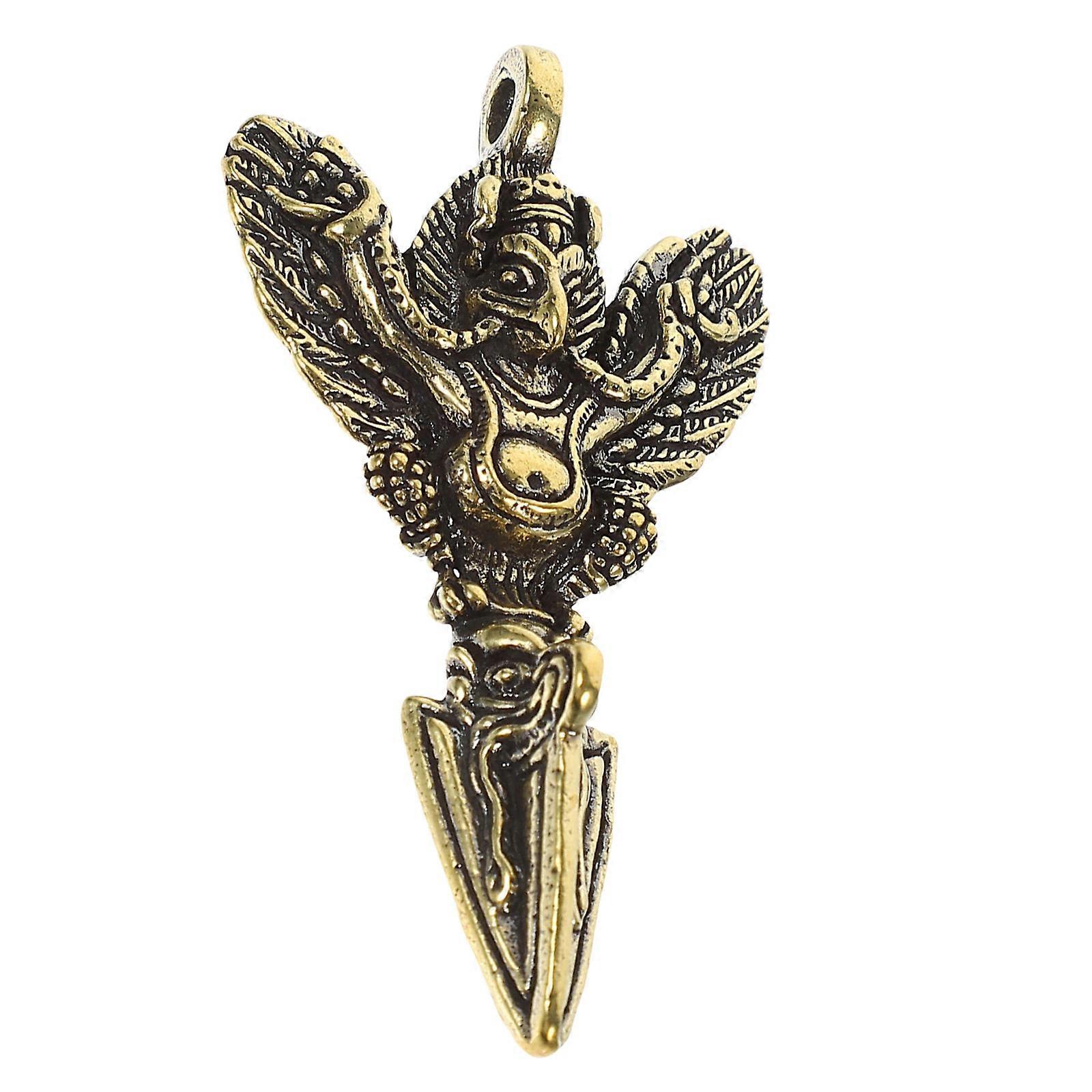 Brass vajra Pestle Ornament for Decoration Golden Color with Hole to Keychain or Bag